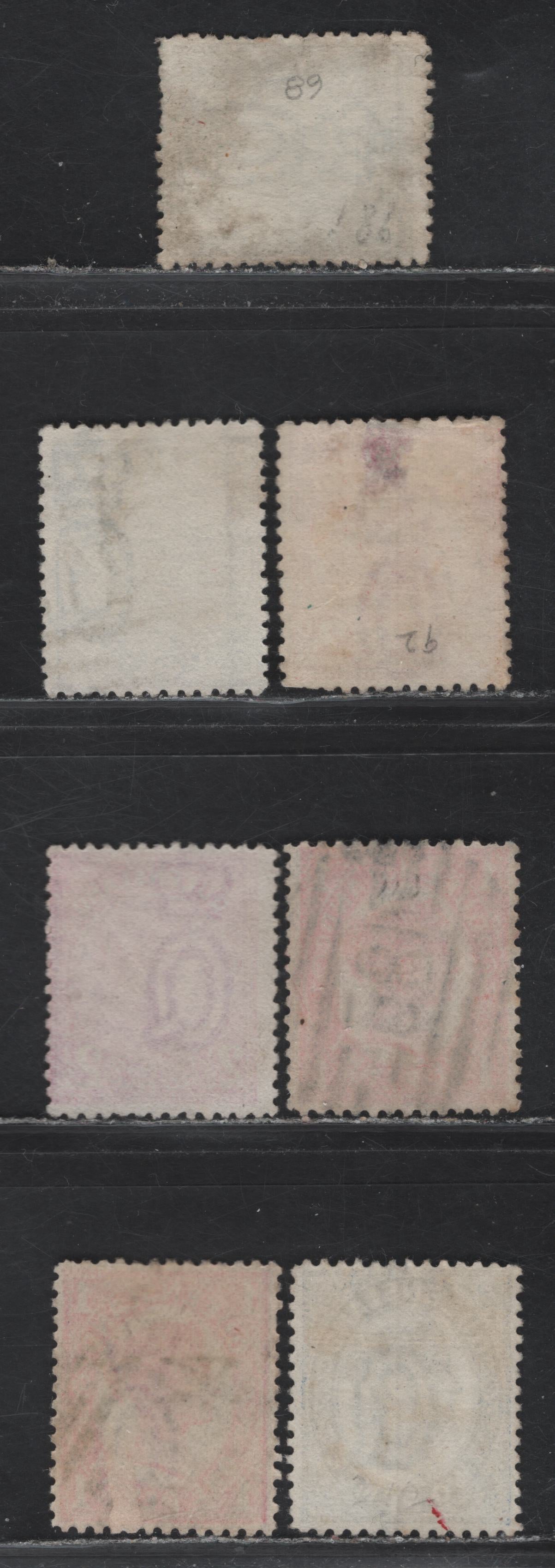 Lot 112 Australia - Queensland (C) SG# 1/2d - 2.5d Green - Rose Red Queen Victoria, 1890-1908 Queen Victoria Sideface Issue, 7 Very Good/Fine/Very Fine Used Singles, Crown Over Q Wmk, Numeral Cancels 183, 438.27, 178, 488, 324 & 198