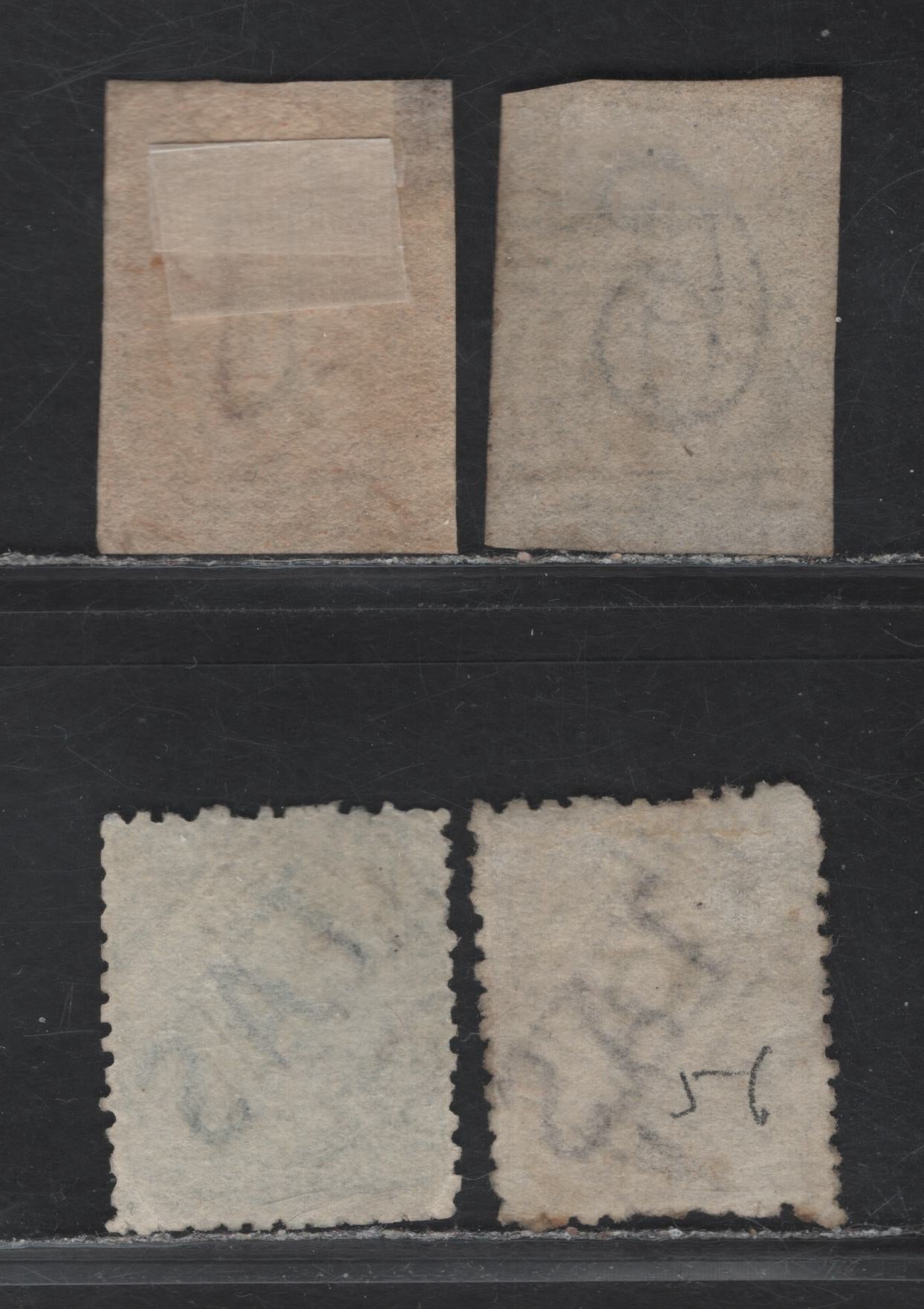 Lot 117 Australia - Tasmania (C) SG#27, 44, 146d, 145 1d - 6d Orange Brown - Violet Queen Victoria, 1871-1878 Sideface & Chalon Head Issues, 4 Good/Very Good/Fine Used Singles, Barrel Numeral Cancels 62, 65 & 93