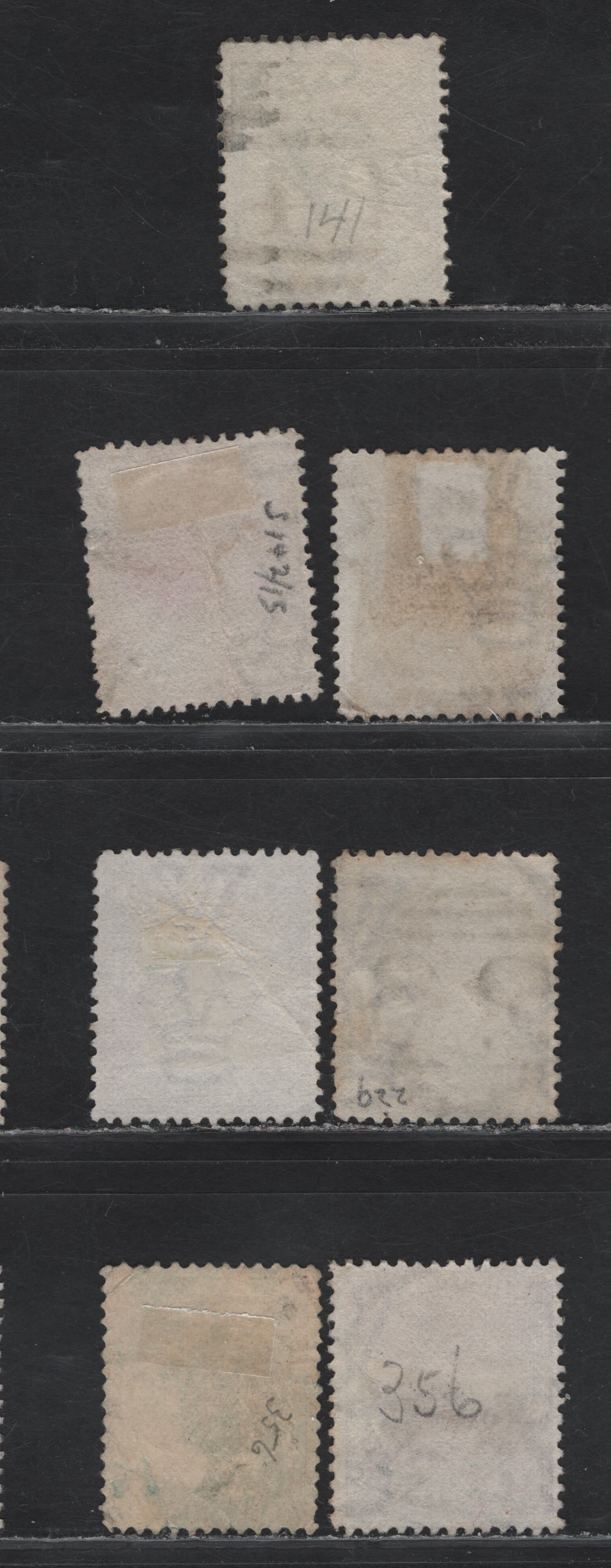 Lot 128 Australia - Victoria (C) SG#209a, 210-a, 211,c 2d - 1d , 1882-1884 Queen Victoria Issues, 7 Very Good/Fine Used Singles, Selection of Barred Numeral Cancels Including #26, 46, 2, 4, 94 & 262, V Over Pointed Crown/Smooth Crown Wmks
