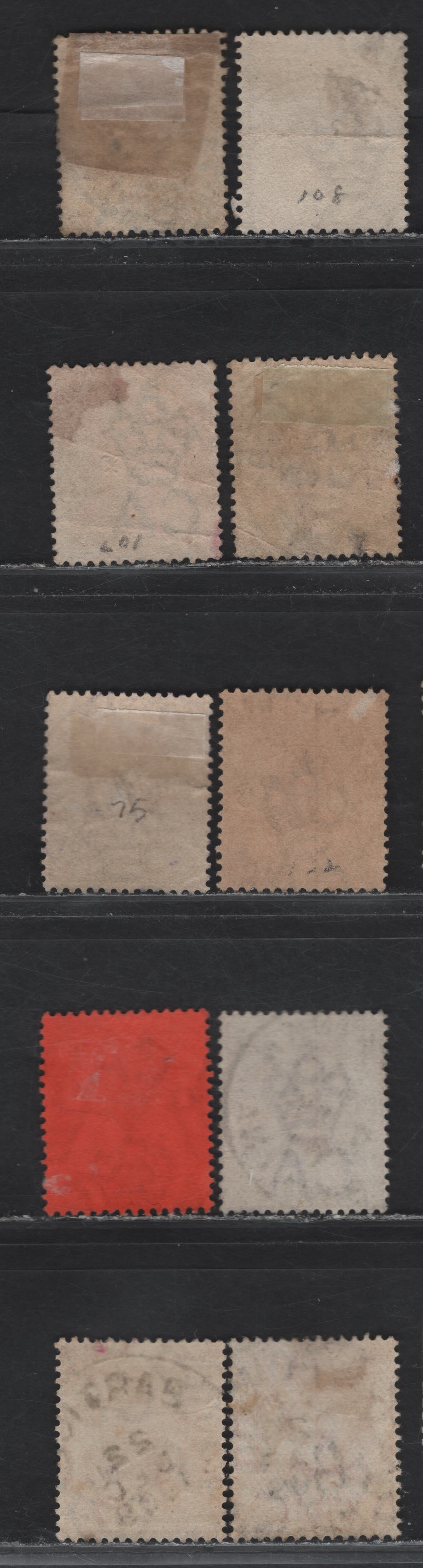 Lot 159 British Guiana (C) SG#170, 171, 194, 200a, 173, 241a, 253, 1882-1910 Badge of the Colony Issue, 10 Very Good/Very Fine Used Singles, SON CDS & Squared Circle Town Cancels & 1 Revenue Cancel, Crown CA & Multiple Crown Ca Wmks