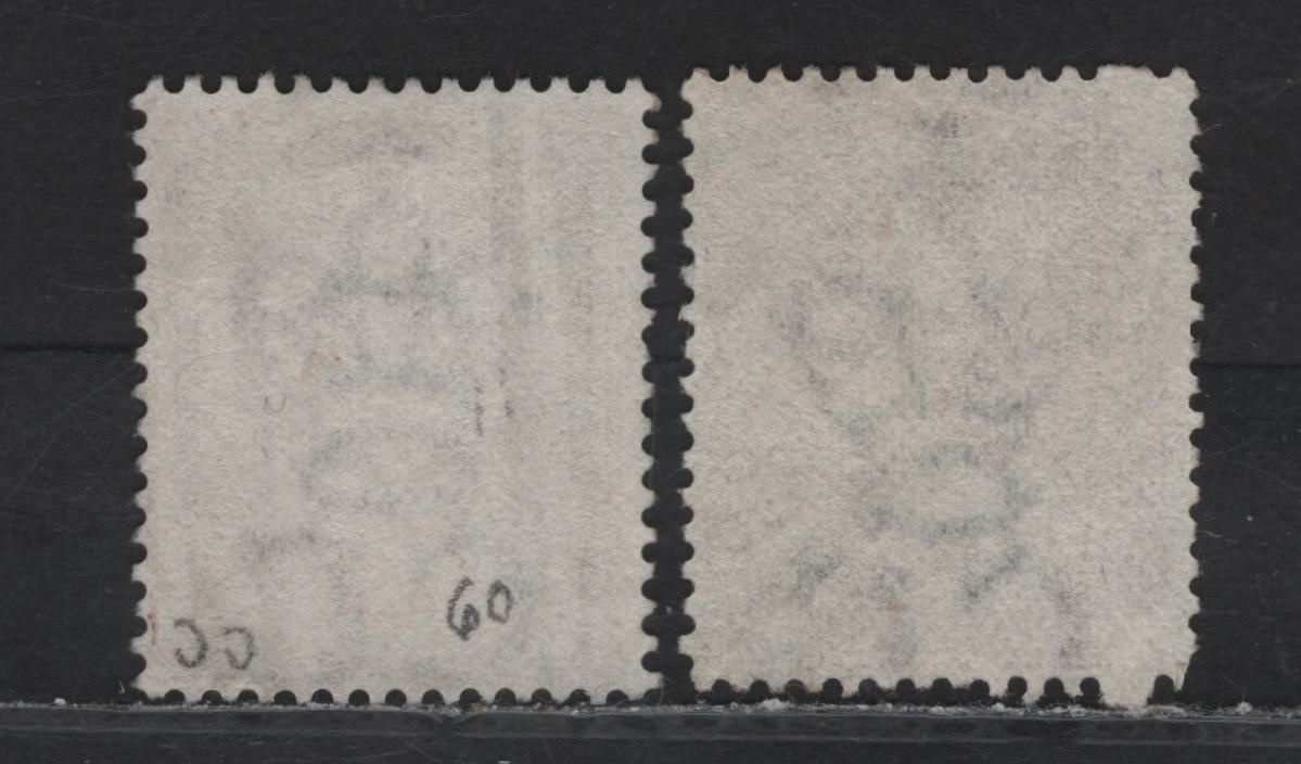 Lot 243 Mauritius (C) Cancels #30 (Grand Rosalie) & #20 Rose-Hill On, 1879-1880 Queen Victoria Issue, Crown CC Keyplates Issue, 2 Fine Used Singles These Are Both Scarcer Cancels. 2d Venetian Red, 4c Orange