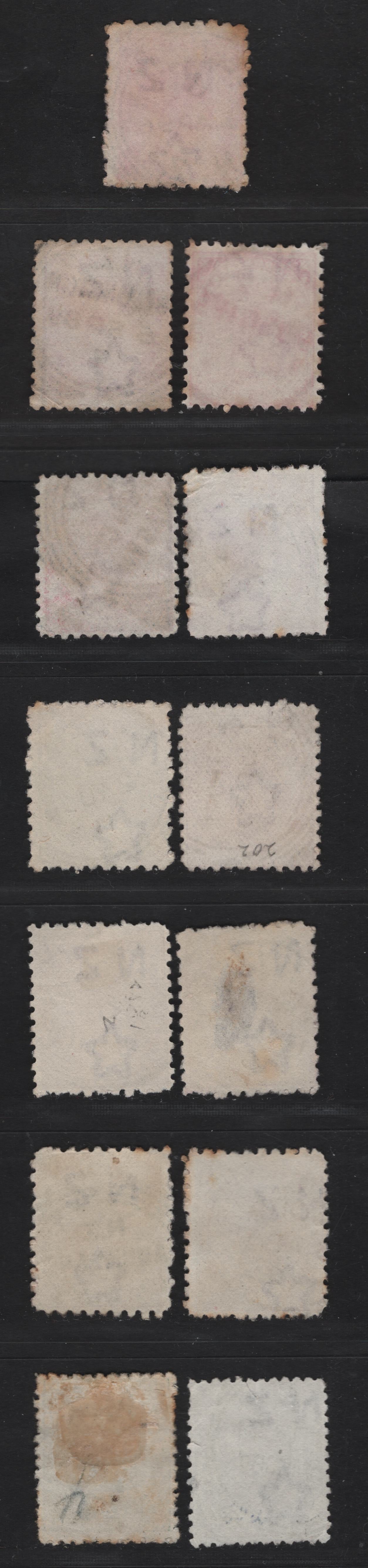 Lot 275 New Zealand (C) 1882-1900 Second Sideface Issue, 13 Very Good/Fine/Very Fine Used Singles, CDS & Squared Circle Cancels Including Wellington, Auckland, Hastings, New Plymouth, Westport, Gore, Mesgiel & Wanganu