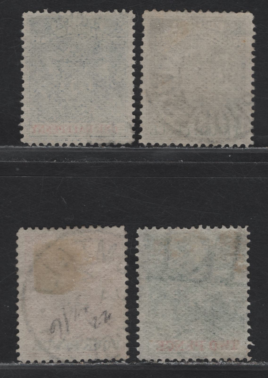 Lot 9 Rhodesia (C) SG#18, 20-22 1/2d - 4d Dull Blue & Vermillion - Chestnut & Black Arms, 1892-1894 Bradbury Wilkinson Arms Issue, 4 Fine/Very Fine Used Singles, 2d Is Watermarked 'I'