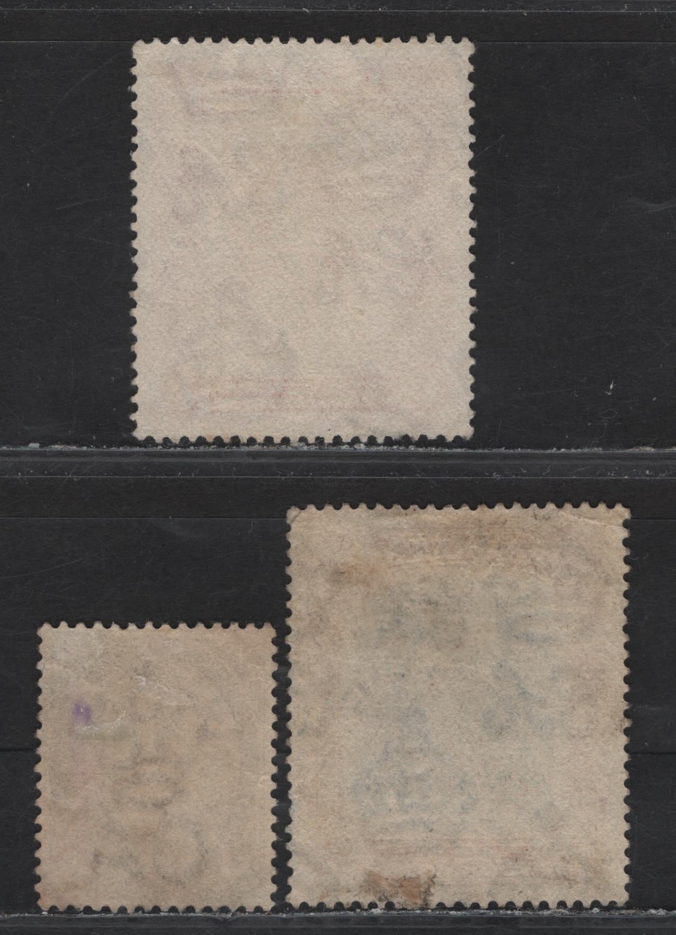 Lot 99 Jamaica (C) SG#24b, 102, 105c 1/- - 5/- Chocolate - Blue & Pale Bistre brown Queen Victoria - Pictorial, 1883-1929 Queen Victoria Keyplate - Pictorial Issues, 3 Fine/Very Fine Used Singles, Crown CA & Script CA Wmks
