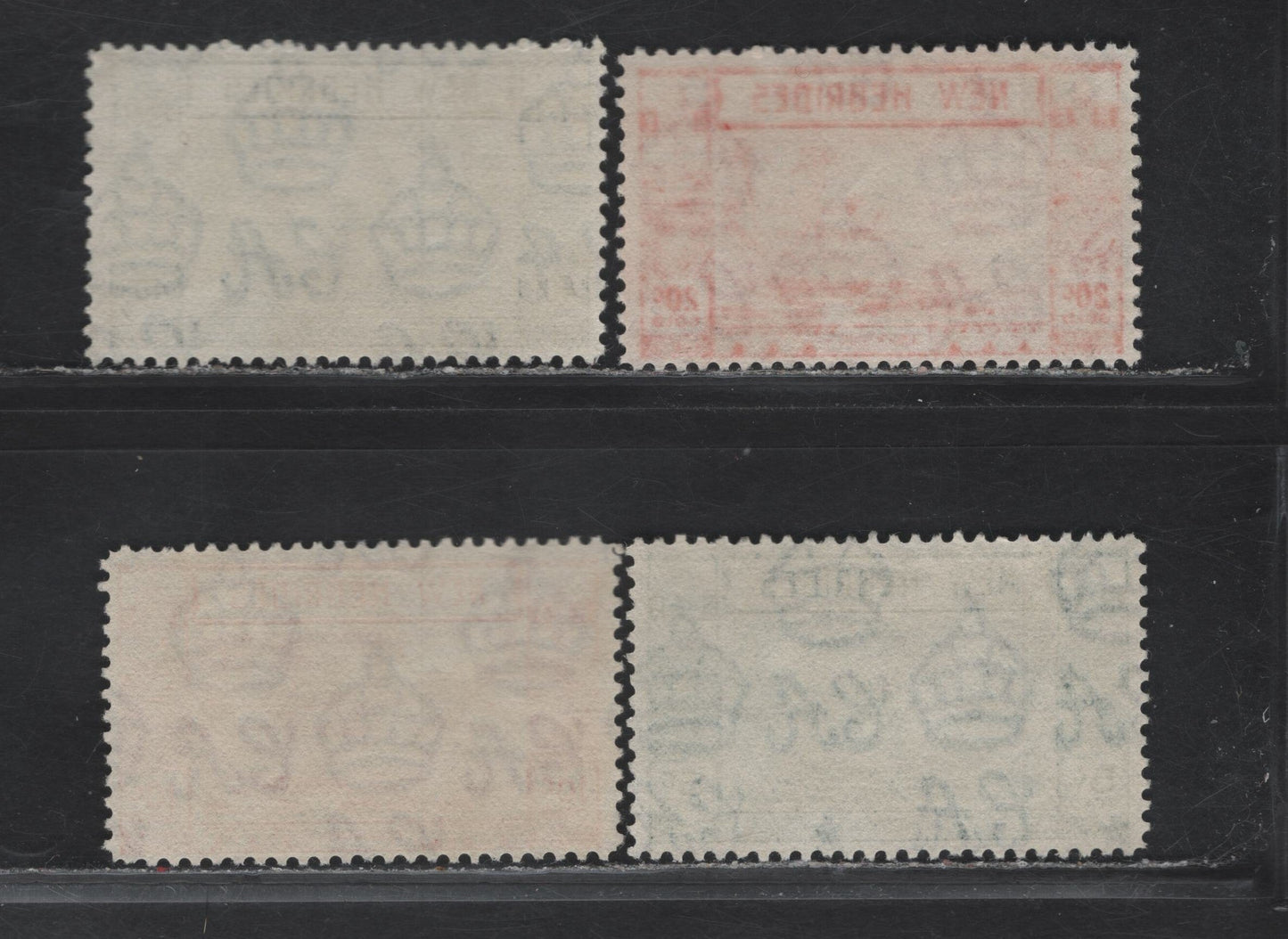 Lot 106 New Hebrides (C) SG#52-55 5c - 20c Blue Green - Scarlet Lopevi Island & Canoe, 1938 Lopevi Island & Canoe Issue, 4 Very Fine Used Singles, Port-Villa CDS Cancels