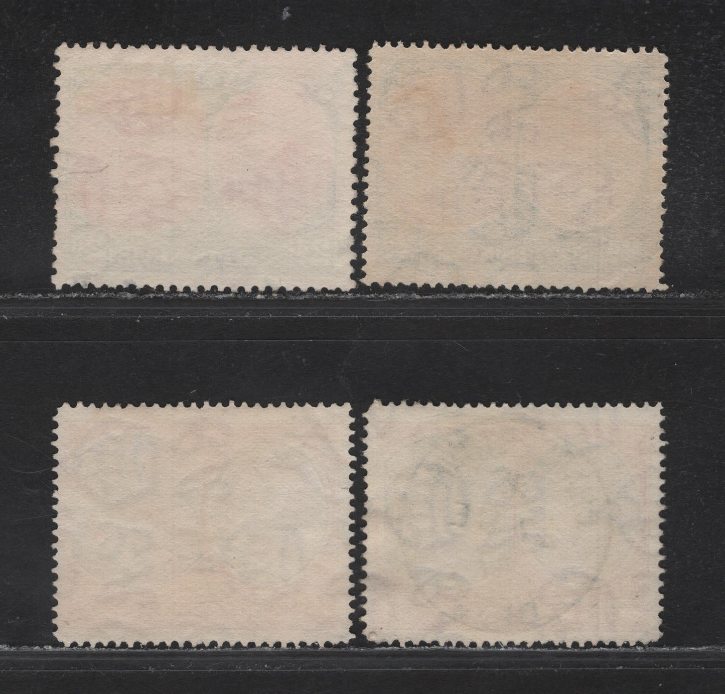 Lot 138 St Kitts & Nevis (C) SG#71a,ba, 73e 2d - 3d Carmine & Deep Gray - Deep Purple & Scarlet King George VI, 1938-1950 KGVI Keyplate Issue, 4 Fine/Very Fine Used Singles, Charlestown & St Kitts SON Cancels