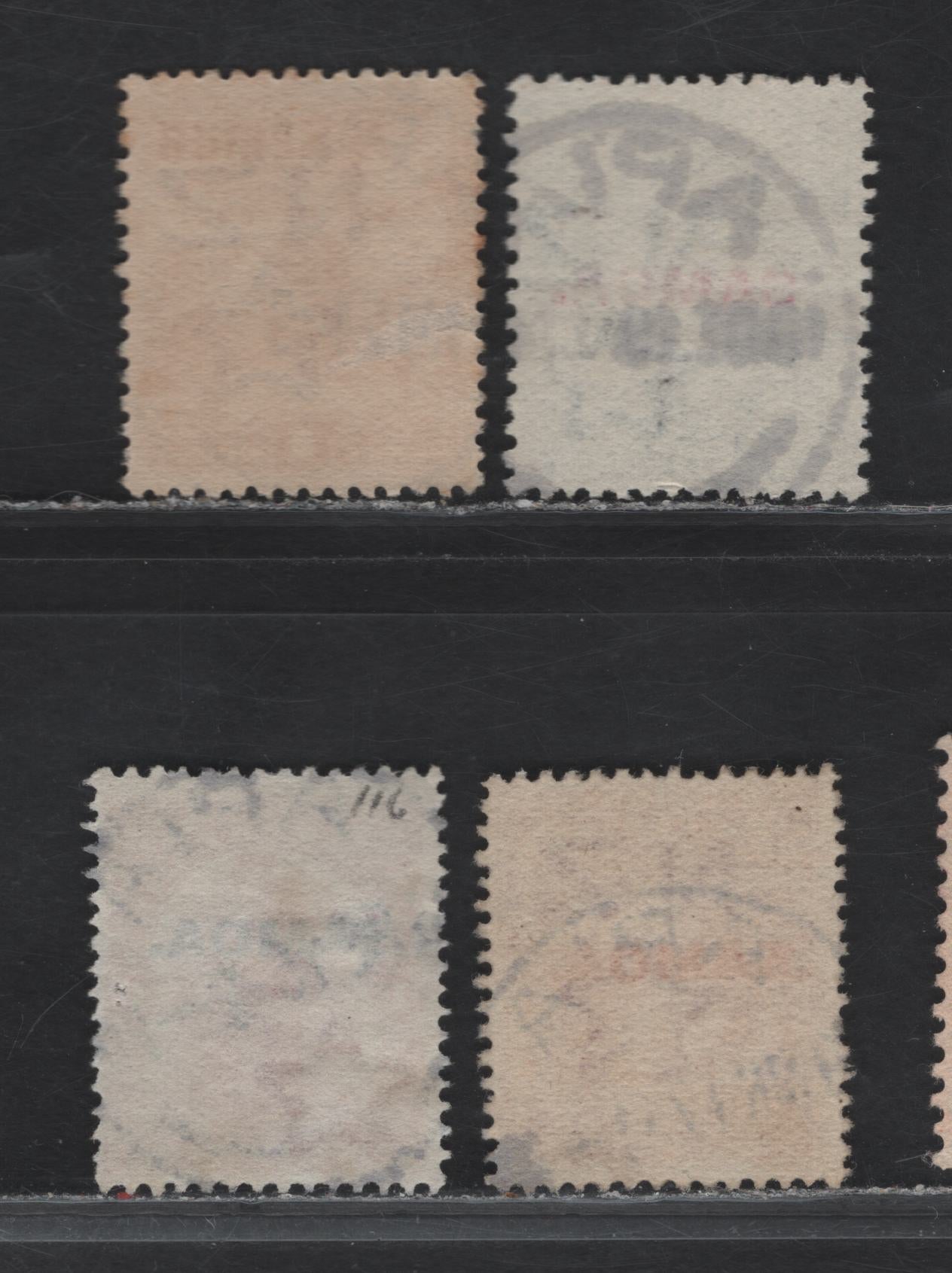 Lot 149 New Zealand (C) SG#116-117, 139, 154 1d Carmine - Lake , 1914-1921 King Edward VII Overprinted Issue, 4 Fine/Very Fine Used Singles, Perf 14x13.5, SON Apia Cancels