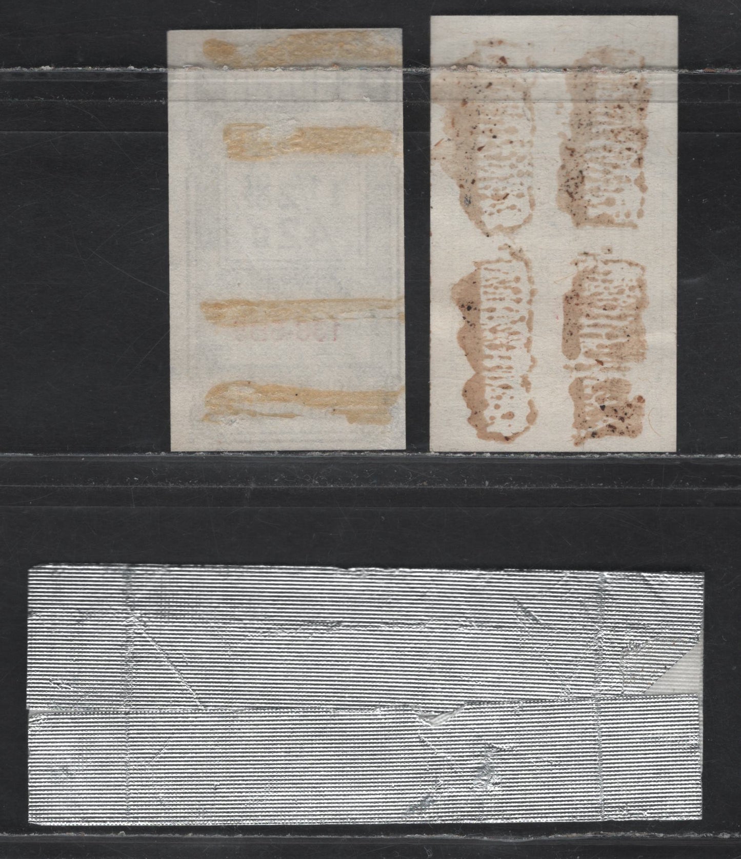 Lot 178 Canada (C) Ryan#Unlisted 1974 Duty Paid Tobacco Issue, 3 Good/Fine/Very Fine Used Singles, Unlisted In Ryan, As These Were Produced By the Tobacco Company Themselves, Two Different Control # Fonts On 42g