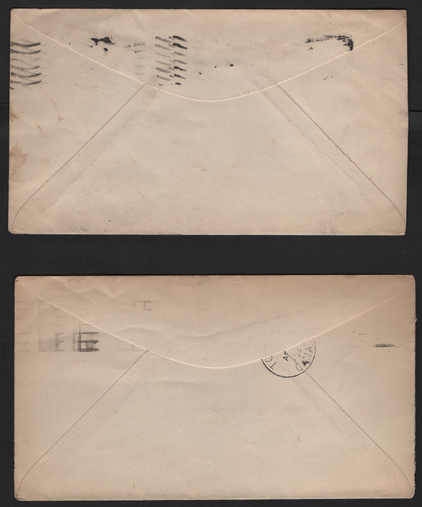 Lot 233 Canada U27, U39, U42-U43 1c-2c Green-Brown King George V, 1923-1932 Admiral - Medalion Issues, 4 Fine Pre-Stamped Envelopes All Used Domestically