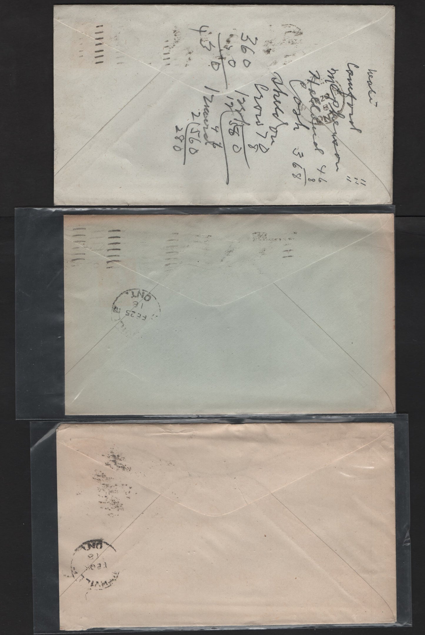 Lot 235 Canada 108, MR4 2c +1c, 3c Dark Brown King George V, 1911-1927 Admiral Issue, 6 F-VF Covers All With Different Business Corner Cards