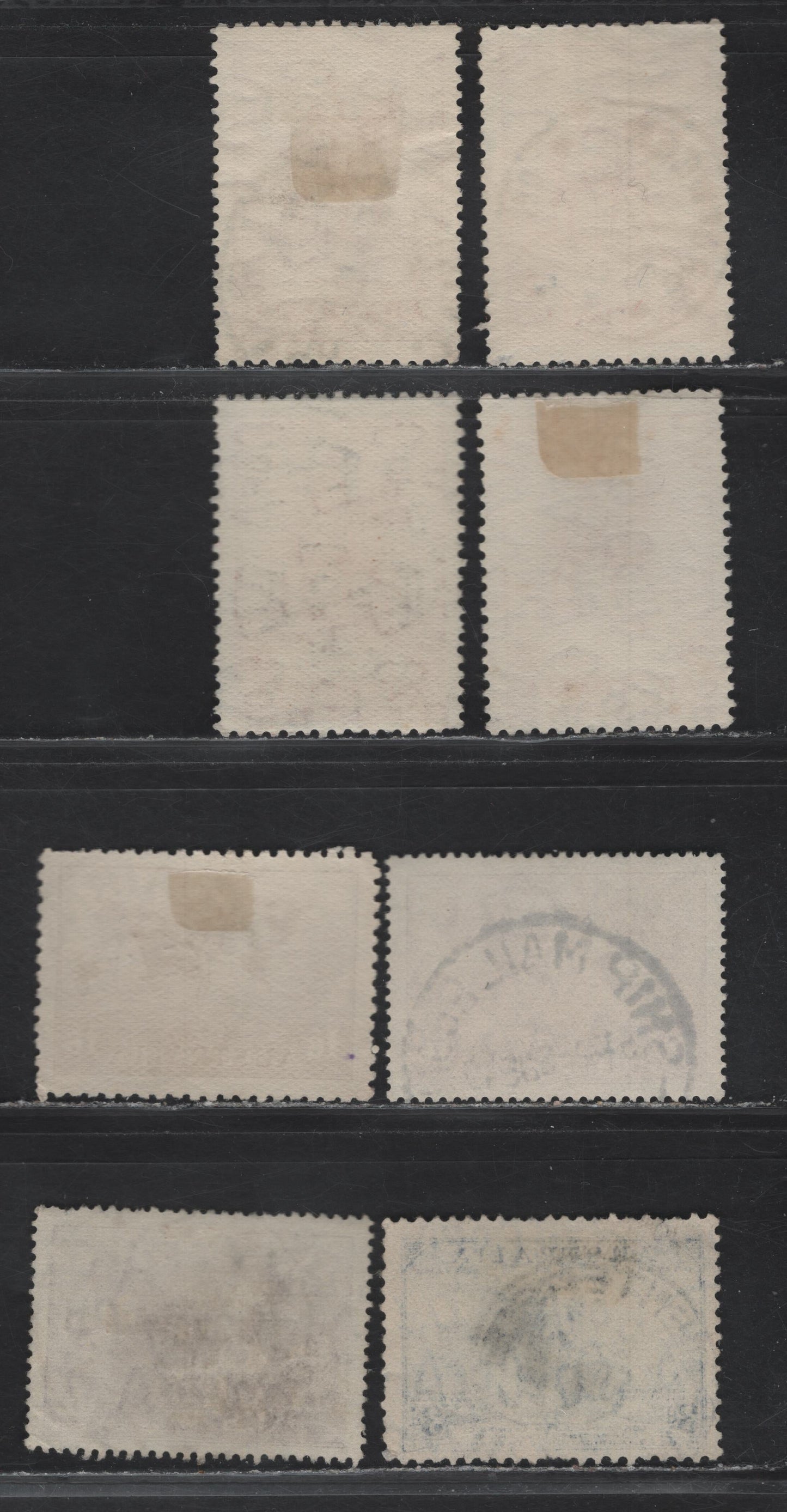 Lot 24 Australia (C) SG#153-b, 156, 160 1/6d - 3d Dull Purple - Blue Hermes - Submarine Telephone Link, 1934-1936 Hermes - Submarine Telephone Link Issues, 8 Very Good/Fine/Very Fine Used Singles, SON & Partial CDS Cancels