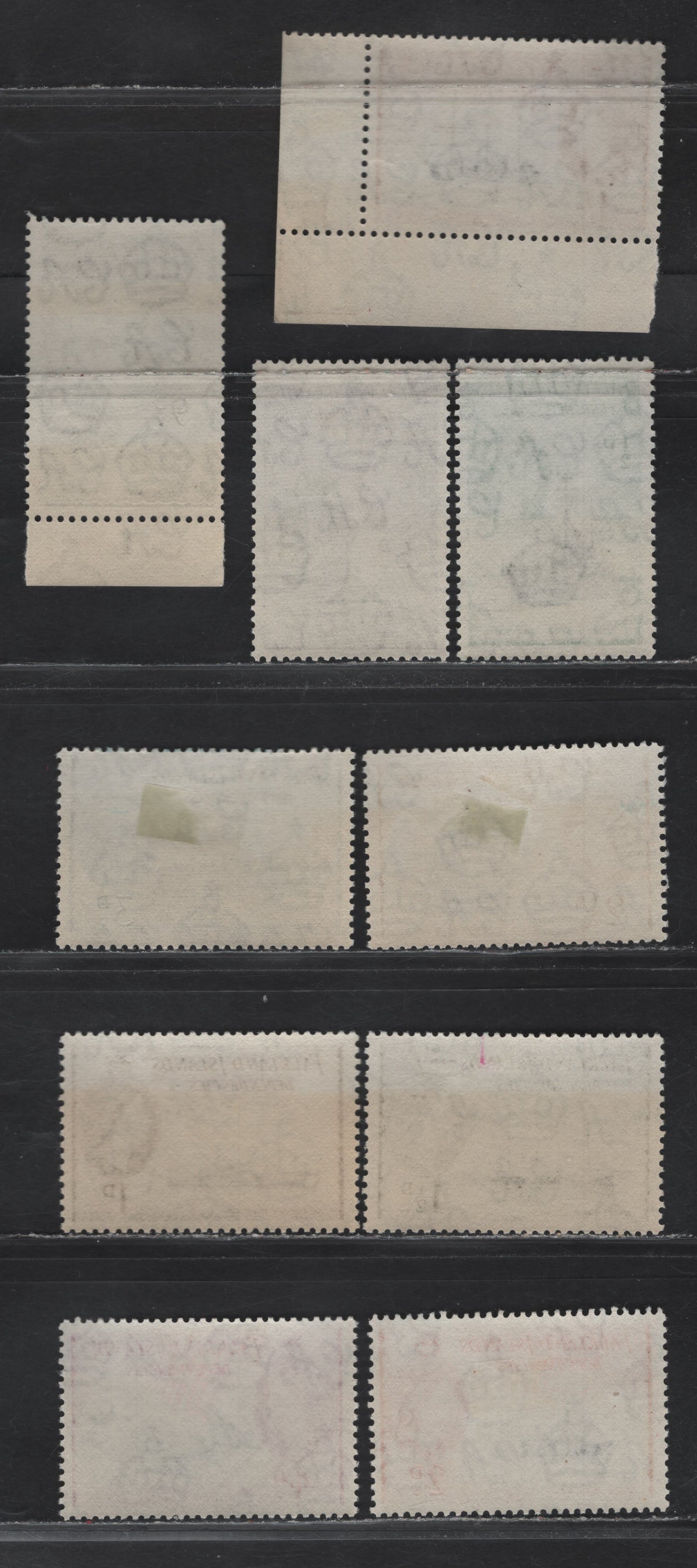 Lot 253 Falkland Islands (C) SG#G26-G35 1/2d Black & Bluish Green - 1/- Black & Red Brown, 1954-1962 Ship Definitives, 10 VF NH&OG Singles
