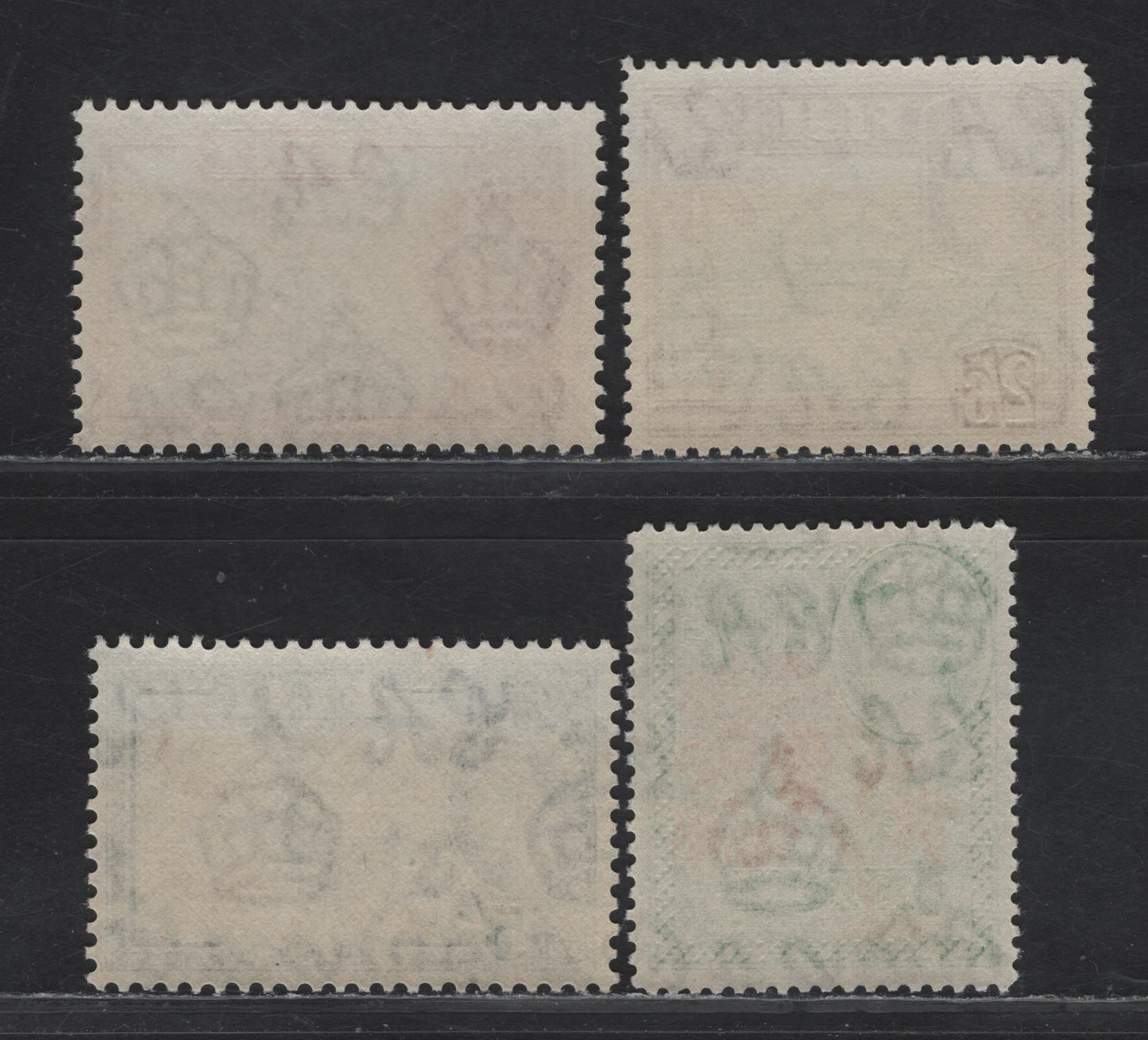 Lot 260 Fiji (C) SG#241/294 2/- - 10/- Black & Carmine - Orange & Emerald King George VI - Queen Elizabeth II, 1922-1959 KGVI & QE II Pictorial Issues, 4 VFNH Singles, Very Minor Gum Toning On 2/6d, 2/- & 5/-