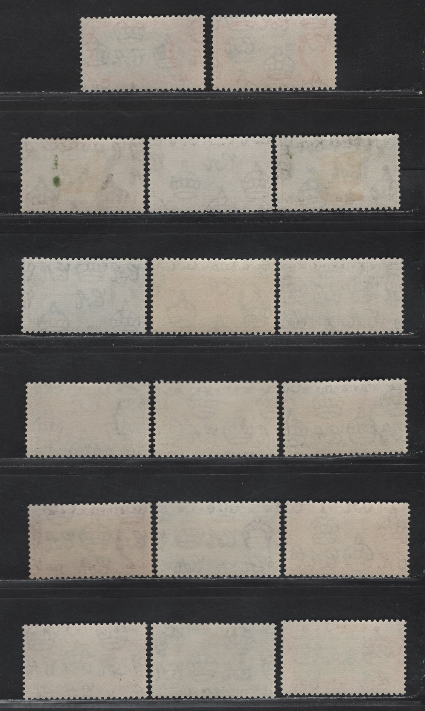 Lot 290 Bahamas (C) SG#201/213, 214a, 209a,211a 1/2d Black & Red Orange - 5/- Bright Emerald & Orange, 1954-1963 Pictorial Definitives, 17 VF OG & NH Singles