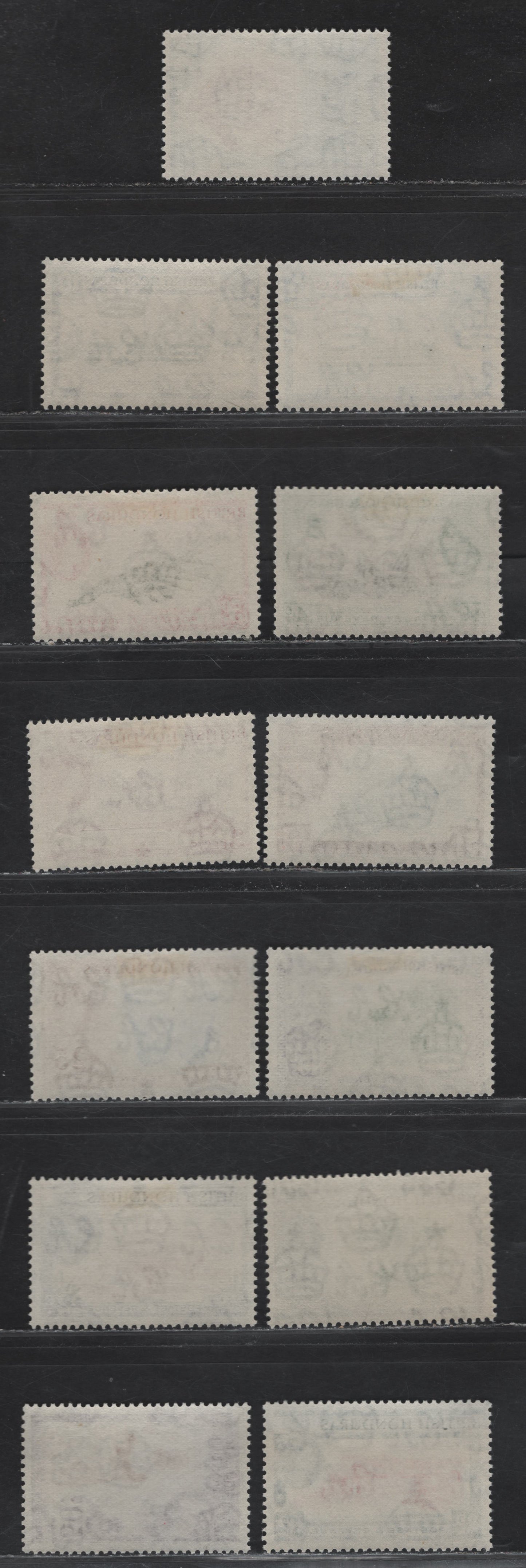 Lot 302 British Honduras (C) SG#179-190 1c Green & Black - $5 Purple & Slate, 1953-1962 Pictorial Definitives, 13 VF OG & NH Singles