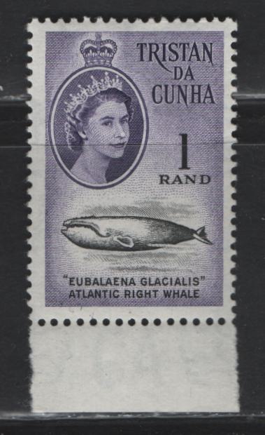Lot 333 Tristan da Cunha (C) SG#54 1r Black & Violet , 1961 Decimal Currency Marine Life Definitive Issue, A VFNH Single