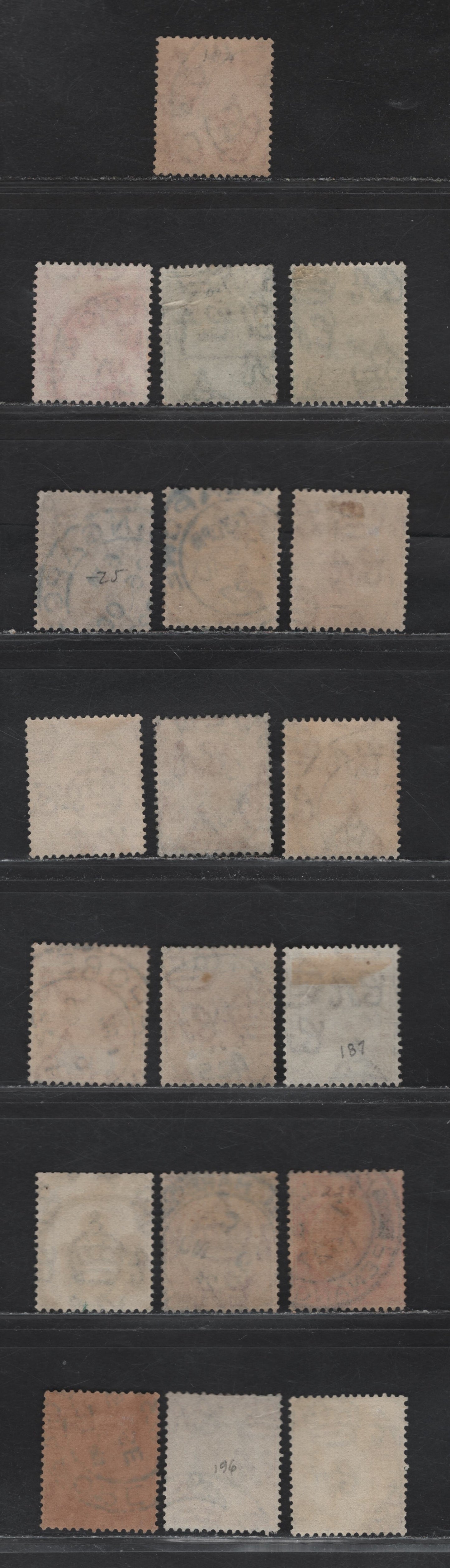 Lot 73 Straits Settlements (C) SG#196, 198, 219, 221, 223-226a, 227, 229, 236, 267 , 1912-1936 KGV Keyplate Issues, 19 Fine/Very Fine Used Singles, Singapore, Penang, Malacca & Alor Geyah, Multiple Crown CA & Script CA Wmks