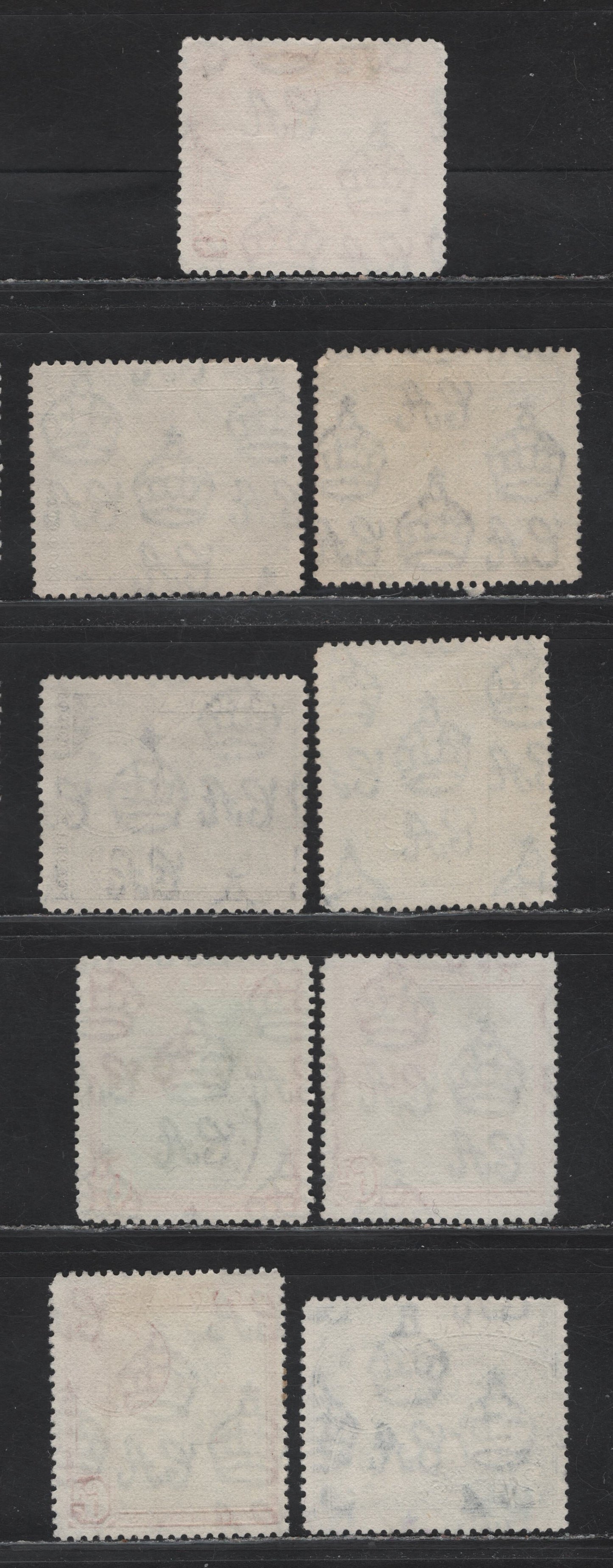 Lot 91 Malta (C) SG#221b-222a, 223a, 225, 228 2d - 2/- Scarlet - Green & Dark Blue King George VI, 1938-1943 KGVI Pictorial Issue, 9 Fine/Very Fine Used Singles, SON CDS Town Cancels