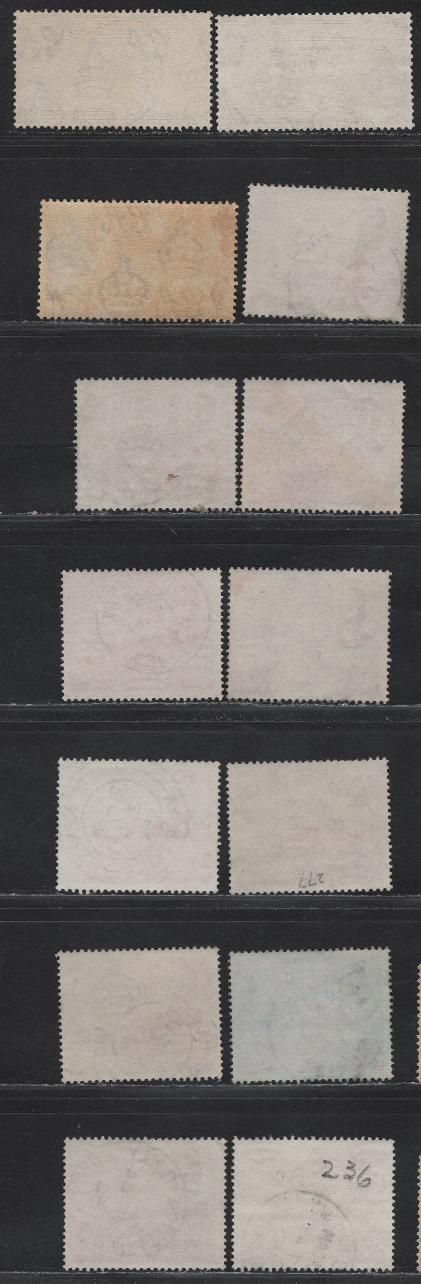 Lot 97 Mauritius (C) SG#251, 264, 277 20c - 2c Bright Blue - Rose Carmine Coronation - King George VI, 1937-1950 Coronation - KGVI Pictorial Issue, 14 Very Fine Used Singles, SON Town Cancels