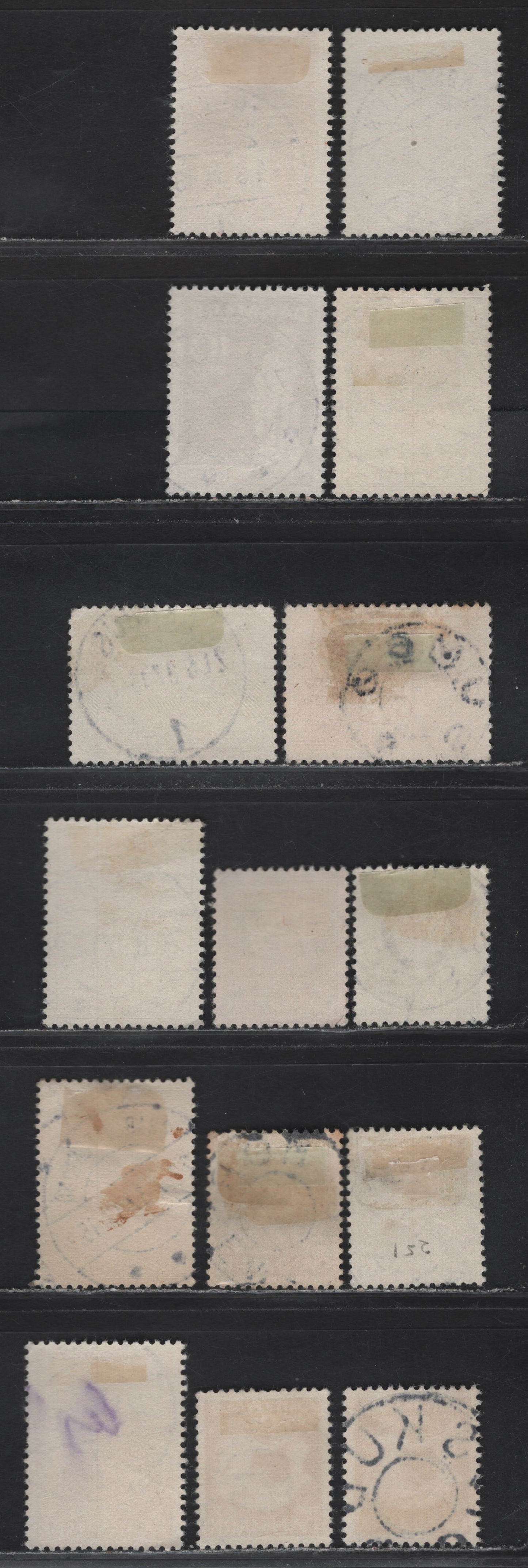 Lot 112 Denmark SC#248, 248, 250-251, 258-262, 264-266 5o - 30o Yellow Green - Dark Blue Hans Christian Andersen - Bertel Thorvaldsen, 1935-1938 Hans Christian Andersen - Bertel Thorvaldsen Issues, 15 Very Fine Used Singles, SON CDS Town Cancels