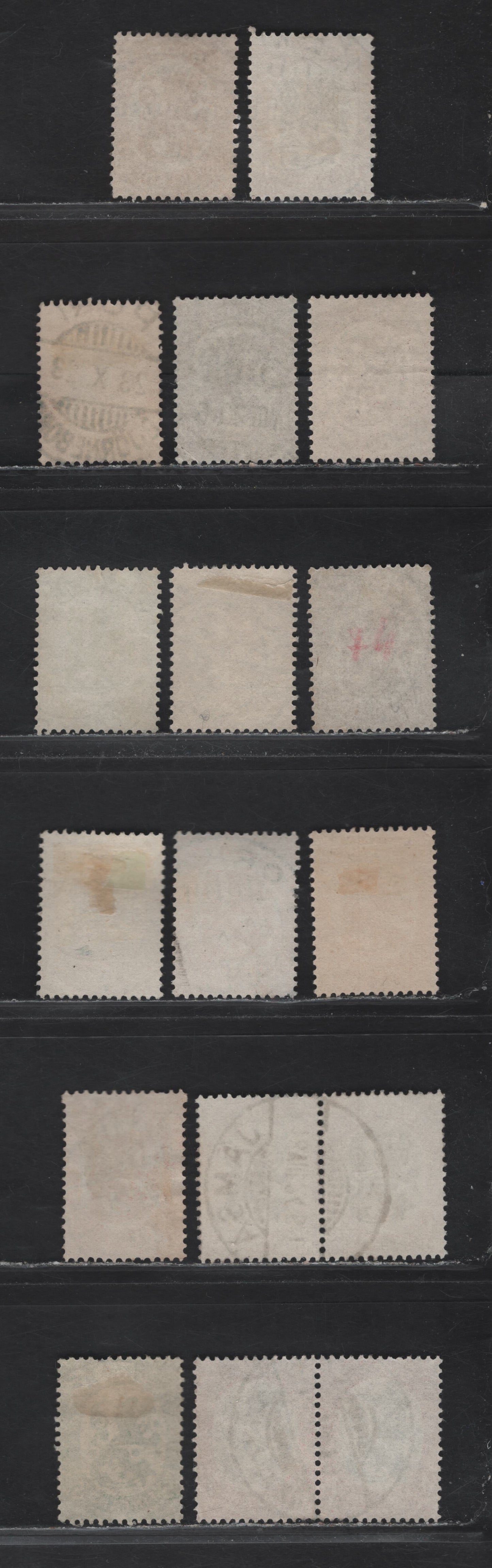 Lot 119 Finland SC#83, 89, 91-94, 96, 101 5p - 1m Green - Dull Rose & Black Helsinki, 1917-1930 Helsinki Issue, 15 Very Fine Used Singles, Unwatermarked, Nearly All With SON Town Cancels
