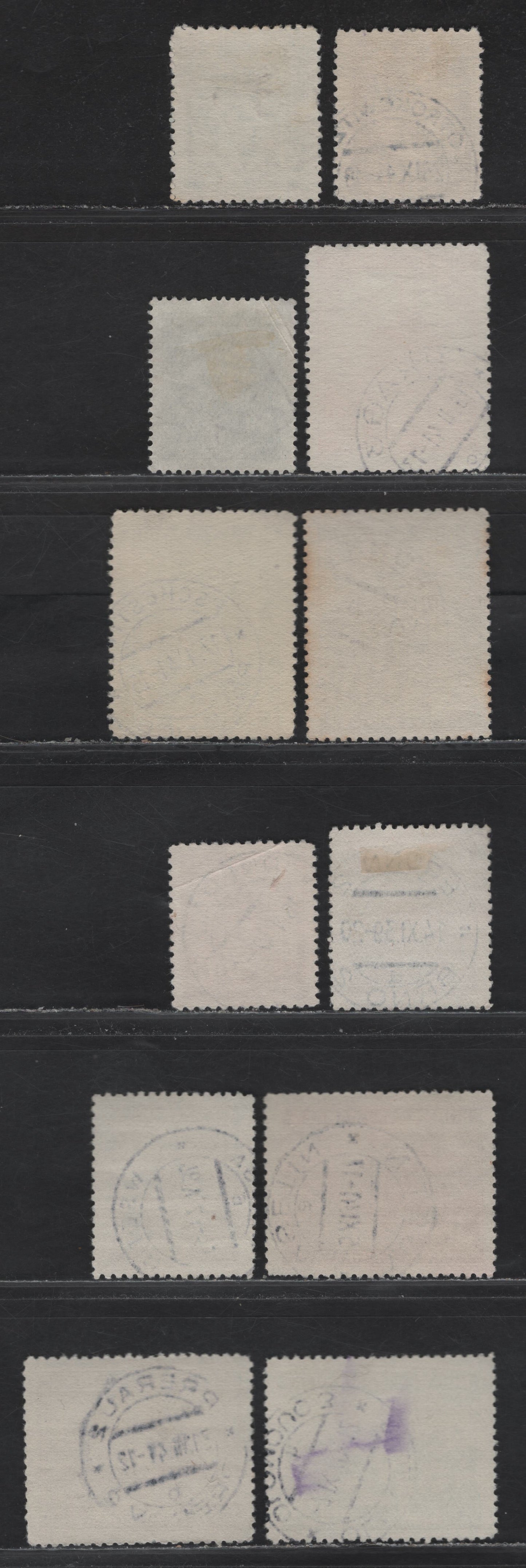Lot 140 Czechoslovakia - Bohemia & Moravia SC#30, 32-33, 35, 37, 45, 42, 65, 68, 72, 49 1k - 2k Deep Rose - Light Blue Pictorials - Hitler, 1939-1942 Pictorial - Hitler Portrait Issues, 12 Fine/Very Fine Used Singles, SON CDS Town Cancels