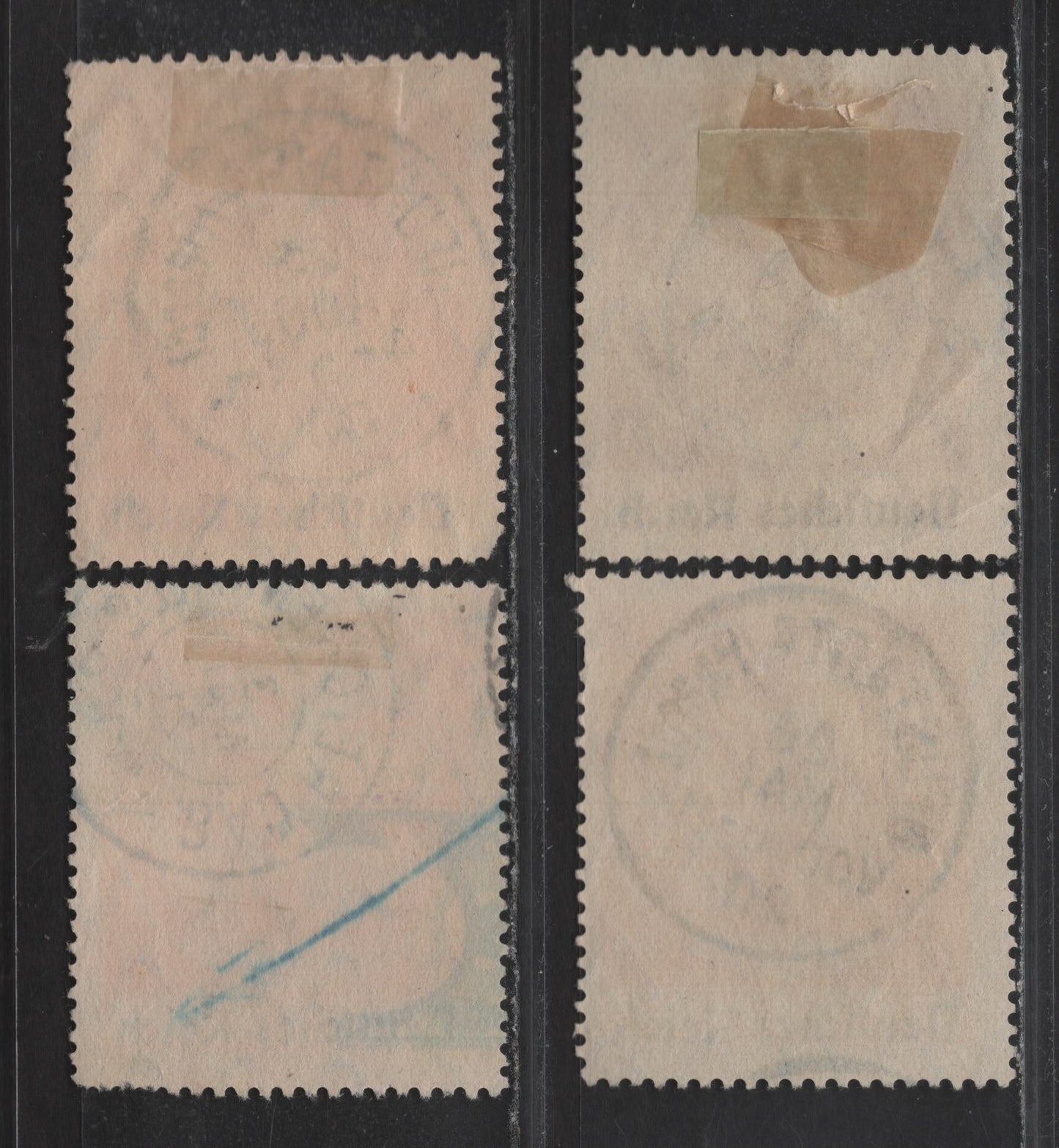 Lot 153 Germany - Bavaria SC# 5m Orange & Yellow Orange Von Kaulbach's Genius, 1920 Deutches Reich Overprints, 4 Fine & VF Singles All With SON CDS Town Cancels, Small Corner Crease On Yellow Orange Stamp