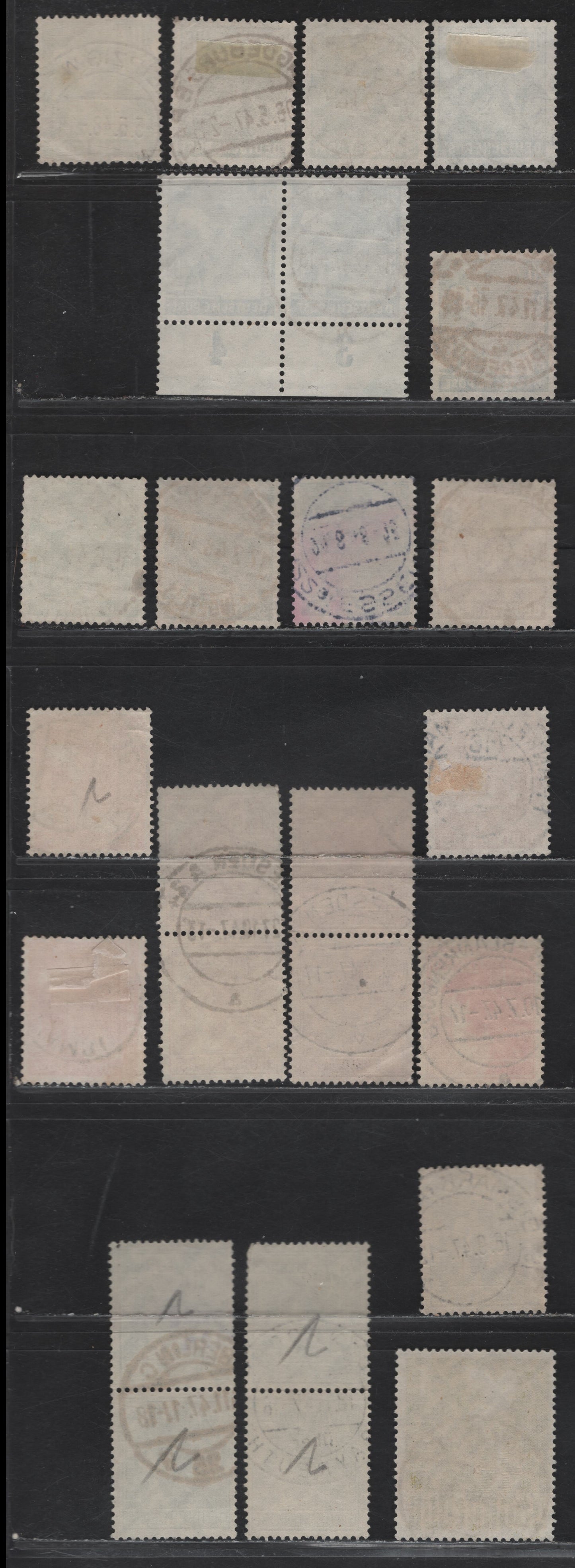 Lot 165 Germany SC#559/574, 607 10pf-1Rm Vermilion - Olive 1947-1948 Reconstruction Definitives, 16 Fine & VF Singles and 6 Pairs All With SON CDS Town Cancels & Shade Variations, One 80pf in Pair With Corner Crease Not Counted