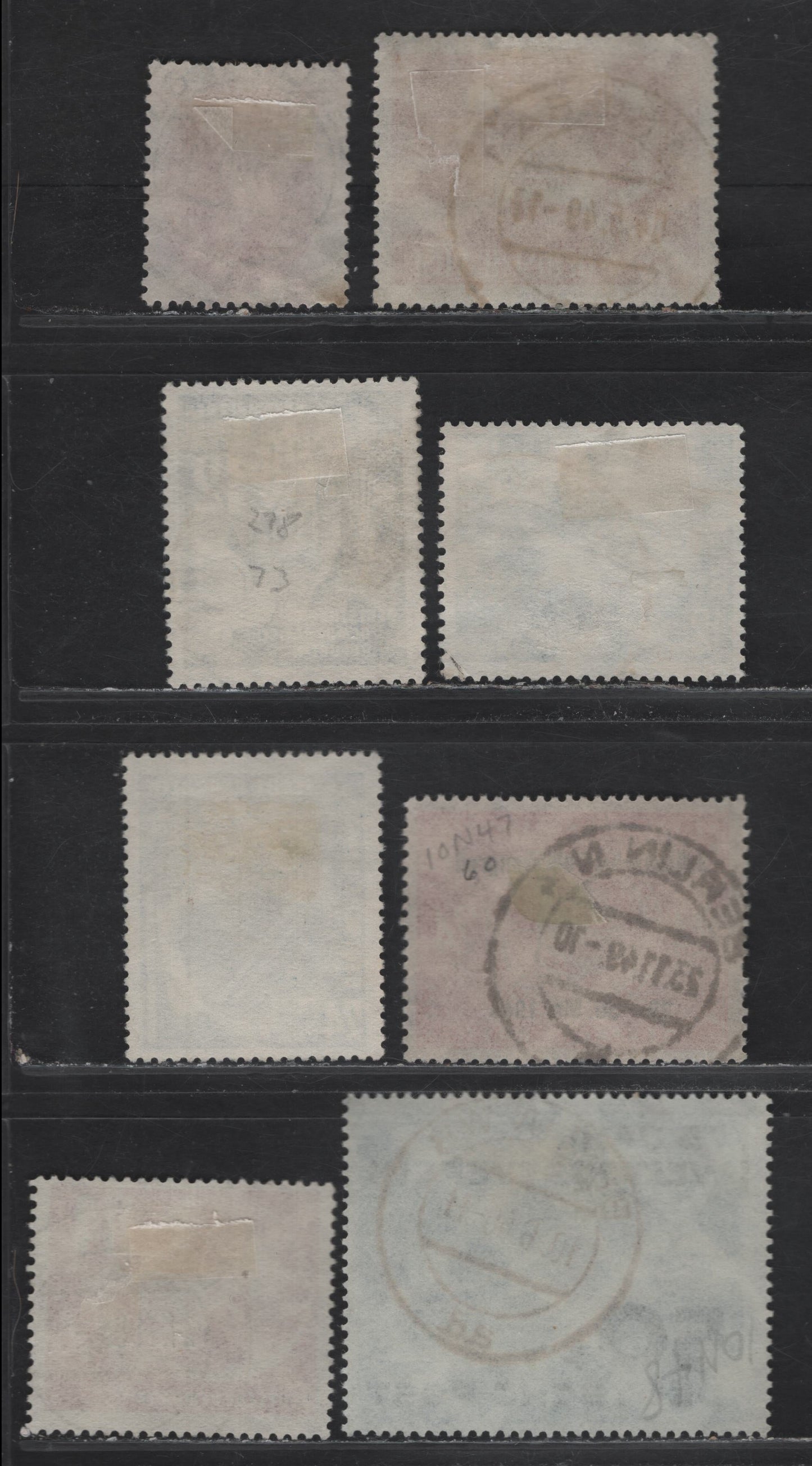 Lot 185 German Democratic Republic SC#10N45, 10N47, 48, 66, 73, 76, 95, B21 50pf - 84+41pf Light Blue & Dark Blue - Brown Red 1949-1952 UPU Issue - Stamp Exhibition Issue, 8 Fine & VF Singles With SON CDS Town Cancels
