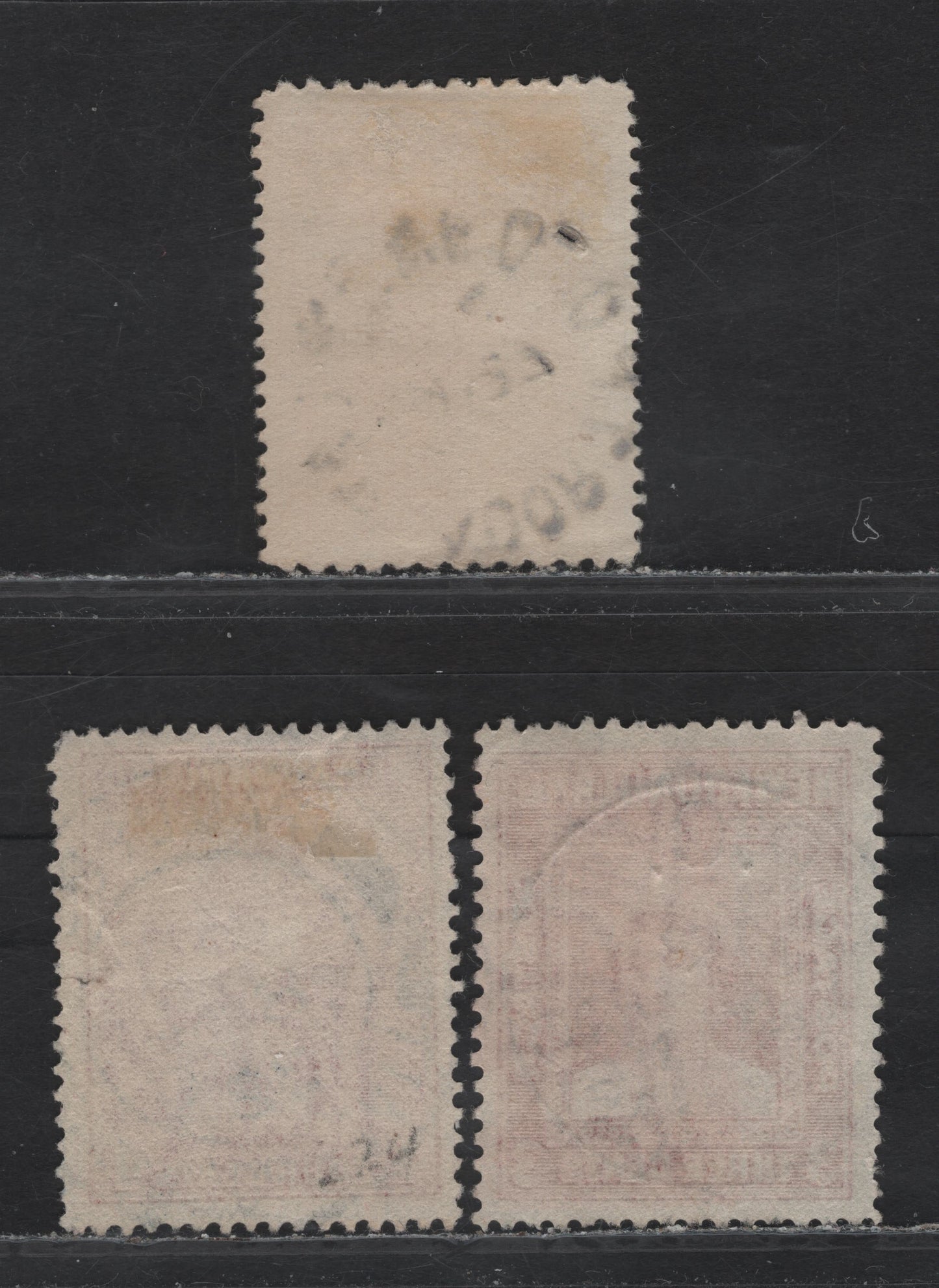 Lot 111 Newfoundland #88a,189,255 2c Rose, 4c Rose Carmine, 3c Carmine, 1910 Guy Issue - 1941-49 Resources Issue, 3 VF Used Singles With Special Cancellations