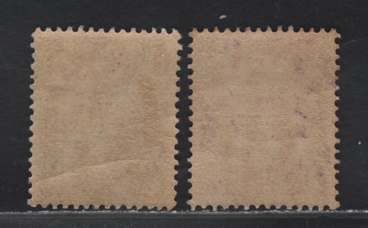 Lot 126 Newfoundland #107-108 4c Violet & 5c Ultramarine, 1911 Royal Family Issue, 2 FOG Singles On Paper WM-B, Comb Perf 13.9x14.1
