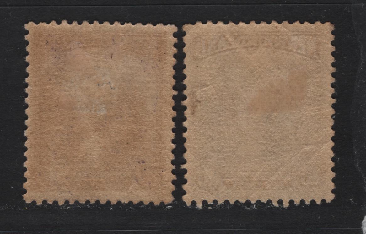 Lot 154 Newfoundland #139-139b 10c Dark Violet & Purple Humber River Canyon, 1923-1924 Pictorial Issue, 2 Fine OG Singles Paper WM-L, Comb Perf. 13.8 x 14, And 14