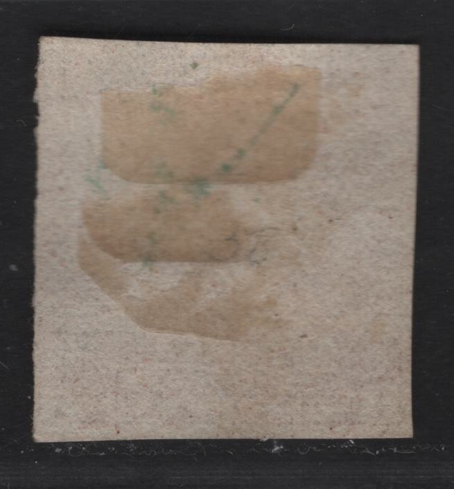 Lot 25 Newfoundland #1 1d Violet, 1857 Pence Issue, A FUN Single On Thick Porous Paper With Mesh, Dry Printing