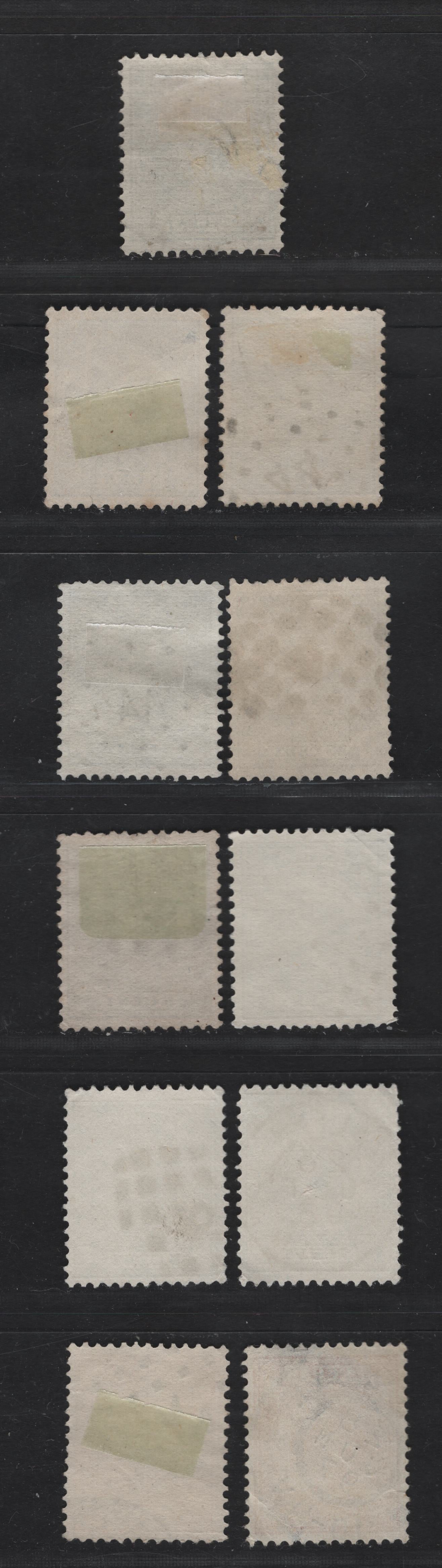 Lot 266 Netherlands SC#40, 40a, 41, 41a, 47a, 48 3c-25c Orange - Dull Violet Princess Wilhelmina, 1891-1894 Princess Wilhelmina Keyplates, 11 VF Used Singles With SON Dotted Numeral & CDS Town Cancels