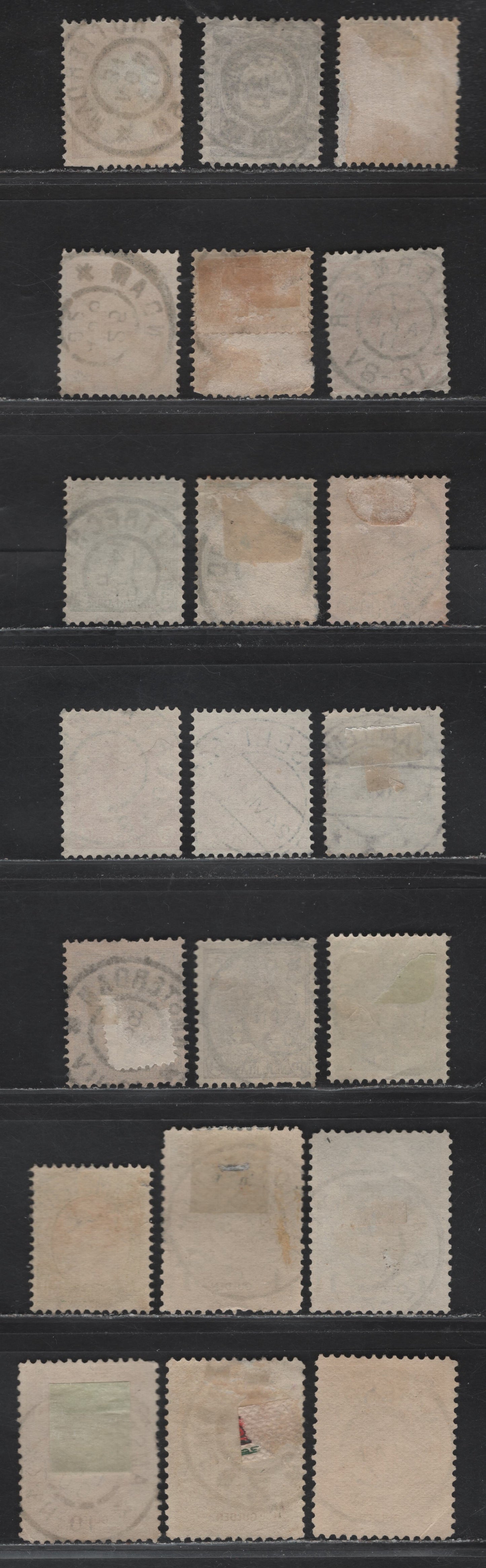 Lot 271 Netherlands (C) SC#55/85 1/2c-5g Violet - Claret Queen Wilhelmina & Numeral, 1898-1924 Queen Wilhelmina & Numeral Keyplates, 21 Fine Used Singles With SON CDS Town Cancels