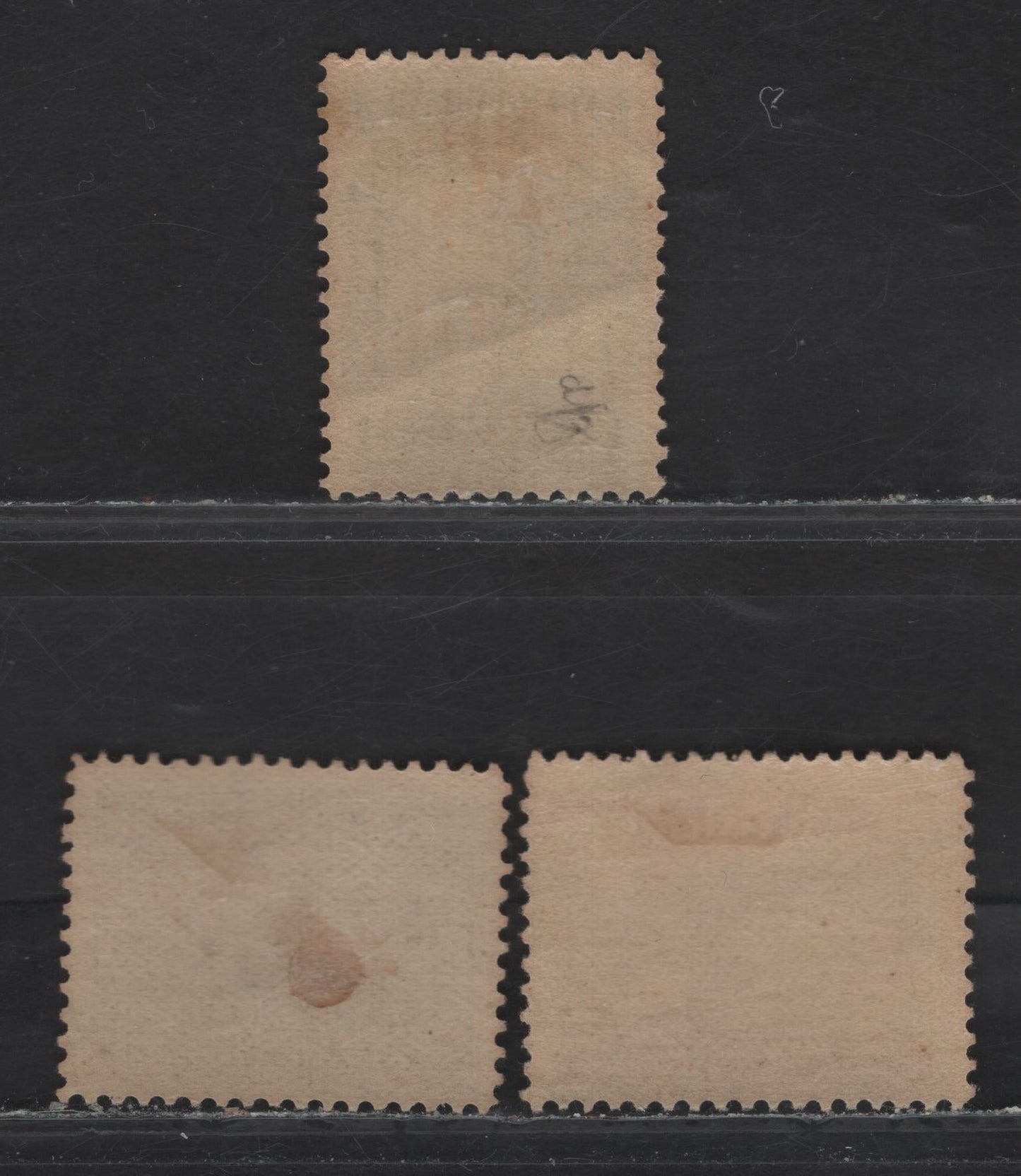 Lot 95 Newfoundland #64-65 4c Olive Green-6c Red Brown, 1897 John Cabot Issue, 3 FOG Singles On Papers ABNN-A,ABNN-N And ABNN-C, Some Light Toning On All Three Value & Light Gum Bend On 4c