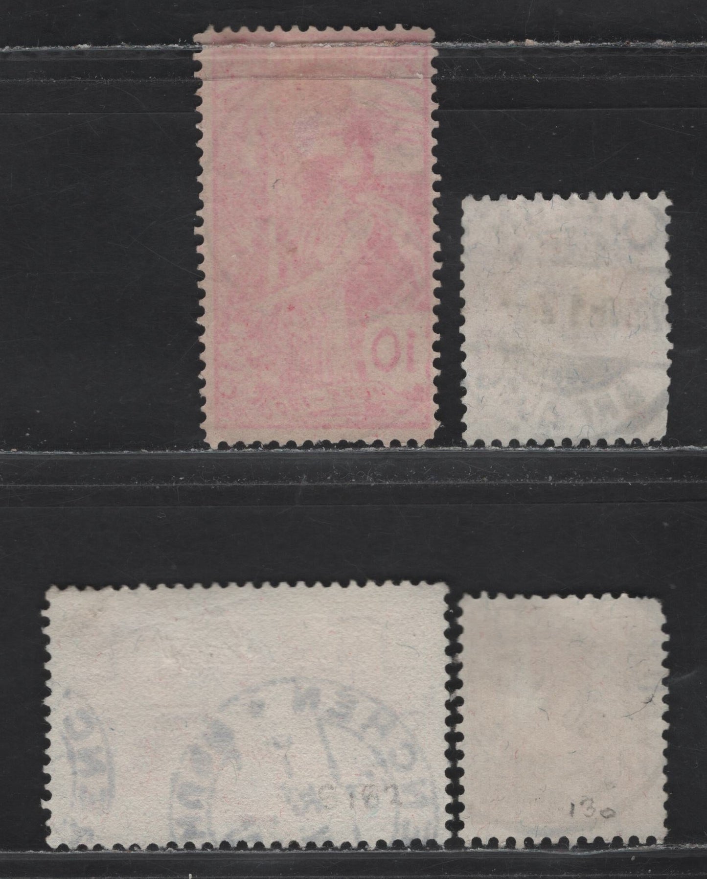 Lot 101 Switzerland (C) SC#99, 165, 182, 132 10c - 3fr Carmine Rose - Red UPU - Pictorial, 1900-1930 UPU - Pictorial Issues, 4 Fine Used Singles, High Values, All With SON CDS Cancels