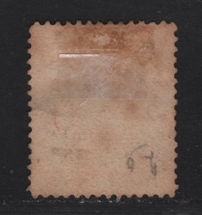 Lot 11 Bahamas SG#42 1d Vermillion Queen Victoria, 1882 Queen Victoria Sideface Issue, A Fine Used Single, Perf 14, Crown CA Wmk, Light Horizontal Bend.