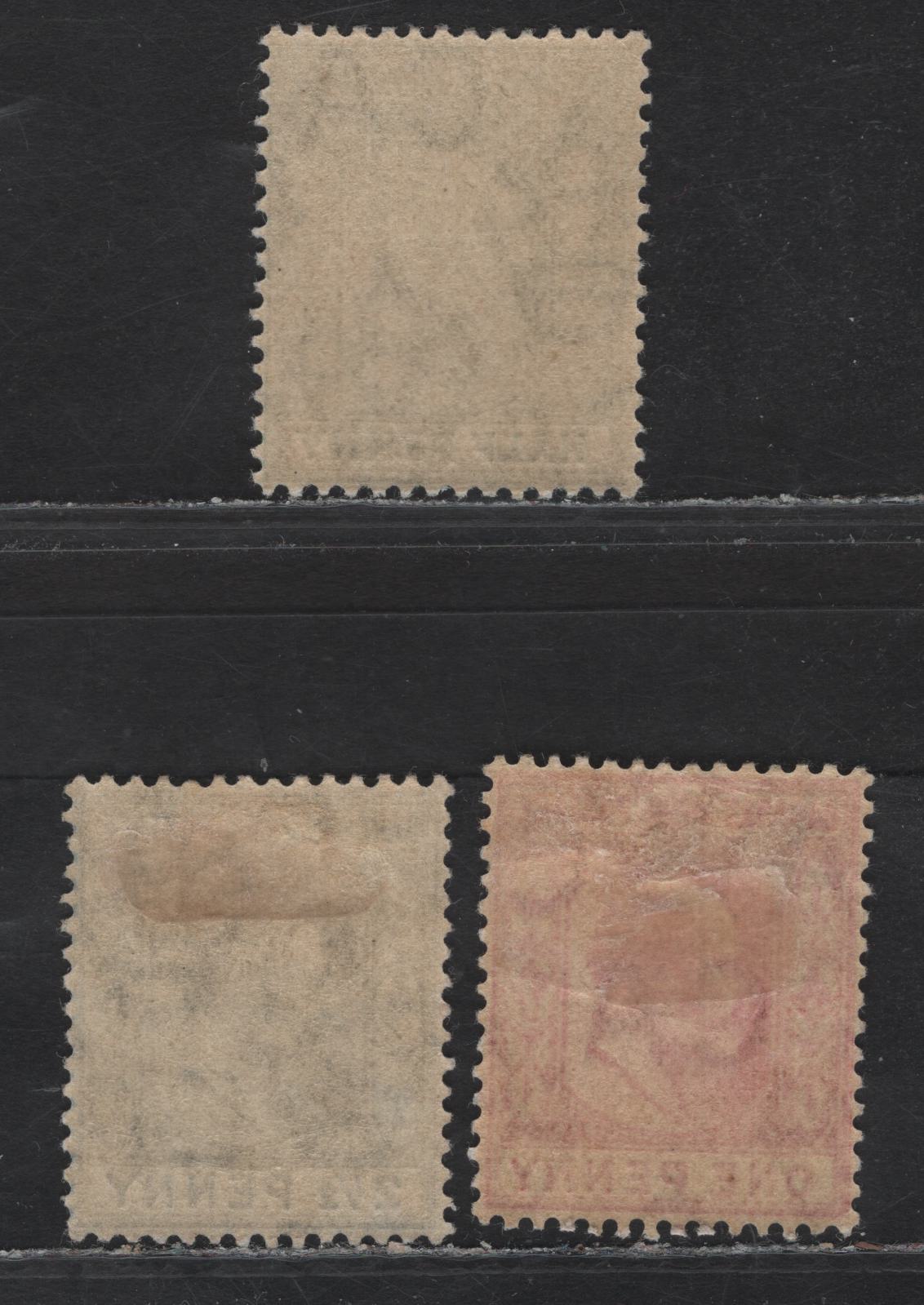 Lot 29 Bahamas SG#71-73 1/2d Pale Green - Ultramarine King Edward VII, 1906-1911 King Edward VII Keyplate Issue, 3 F/VFOG Singles, Multiple Crown CA Wmks