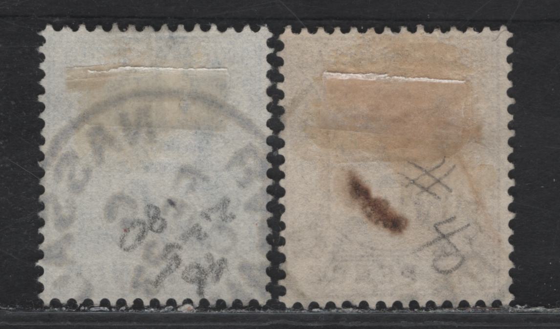 Lot 31 Bahamas SG#63, 66 1/2d - 6d Ultramarine - Bistre Brown King Edward VII, 1902-1907 King Edward VII Keyplates Issue, 2 Fine/Very Fine Used Singles, Crown CA Wmk, SON 1904 & 1905 Nassau CDS
