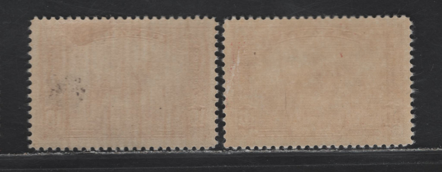Lot 321 Canada (C) #223 10c Carmine Rose & Deep Carmine Rose RCMP, 1935 KGV Pictorial Issue, 2 VFOG Singles, CBN-EE & CBN-RRR Papers, Perf 12