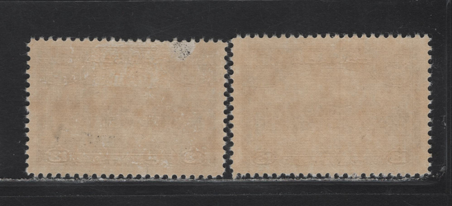 Canada (C) #224 13c Dull Violet Paper Charlottetown, 1935 KGV Pictorial Issue, 2 VFOG Singles, Paper CBN-GG, Perfs 12 & 12x11.9
