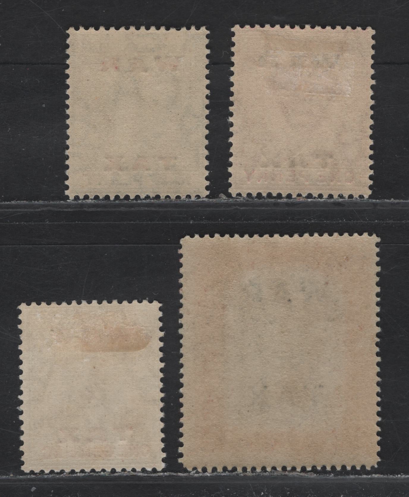 Lot 43 Bahamas SG#102-105 1/2d - 3d Green - Black & Brown Queens Staircase, 1919 War Tax Overprinted Issue, 4 FNH/F/VFOG Singles, 3d Is NH