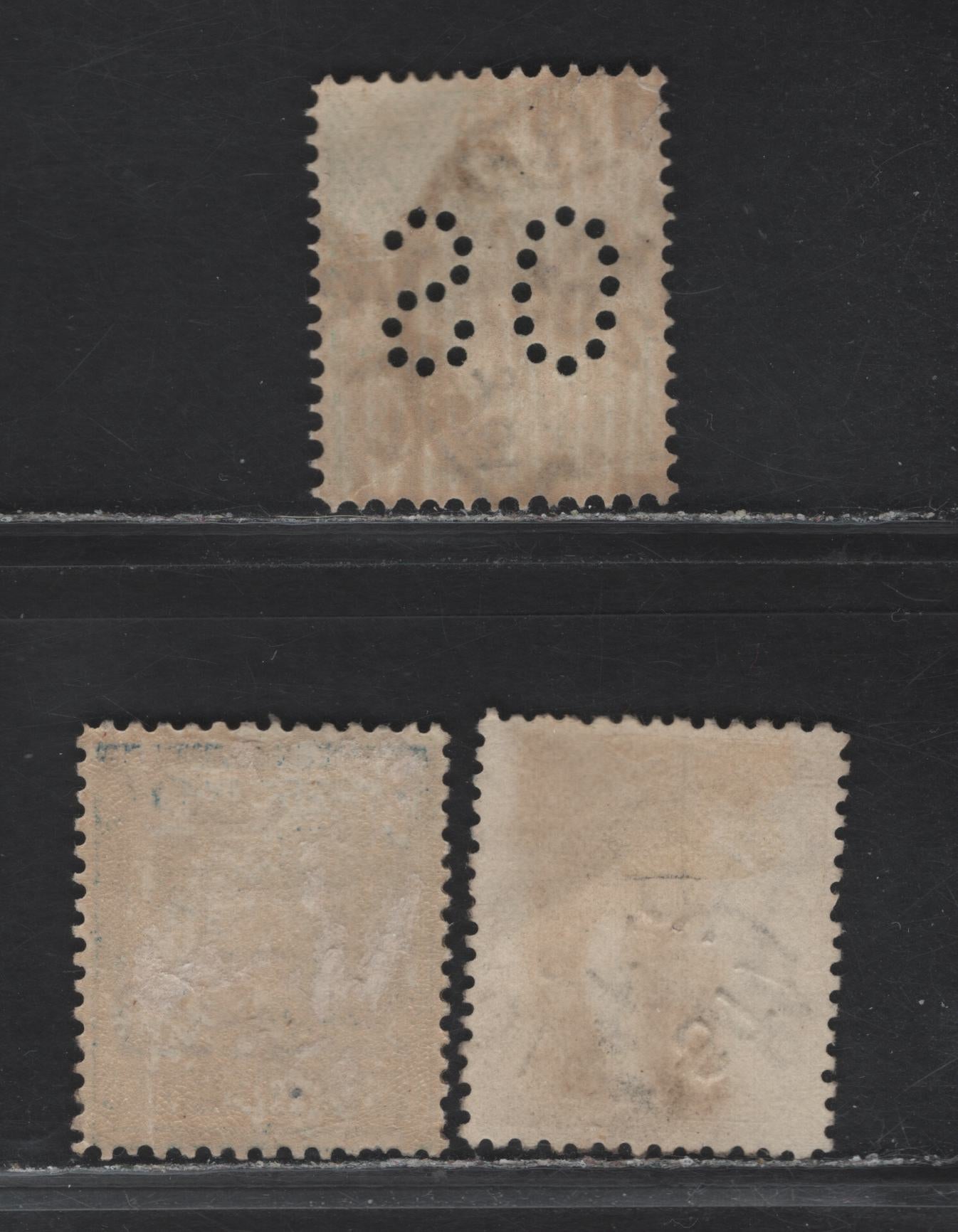 Lot 81 Australia - Victoria (C) SG#392var, 419, 421 6d - 4d Emerald - Yellow Bistre Queen Victoria, 1901-1910 Queen Victoria Issue, 3 Very Fine Used Singles, V over Crown Perf 'OS' & Crown Over A Wmks (Inverted on 2.5d)