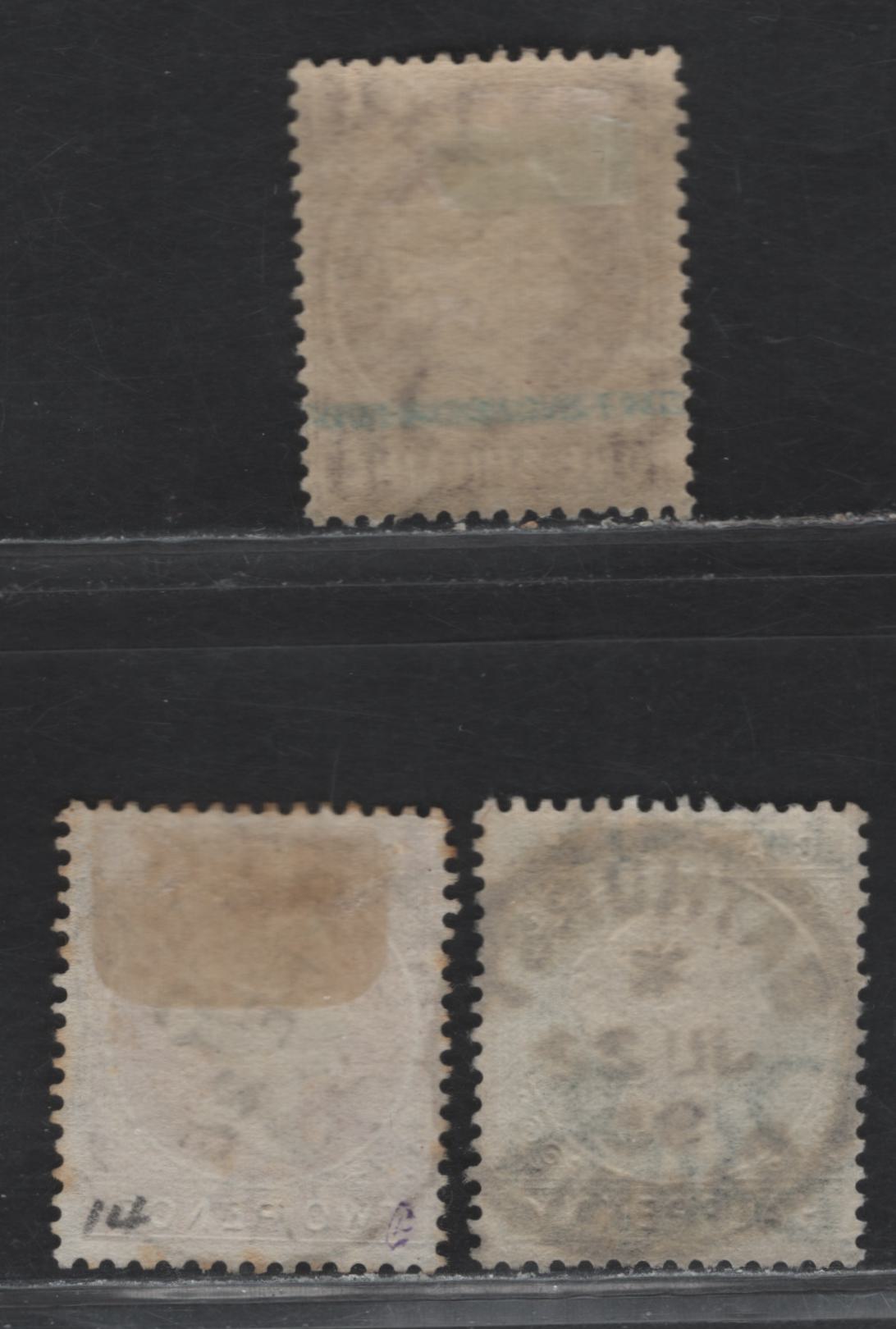 Lot 84 Gambia (C) SG#21, 24, 35 1/2d - 1/- Myrtle Green - Violet Queen Victoria, 1886-1893 Cameo Issue, 3 Fine Used Singles, Sideways Crown CA Wmk, SON Bathurst CDS Cancels, Dated Feb 25 1895, June 22 1895 7 April 9 1898.