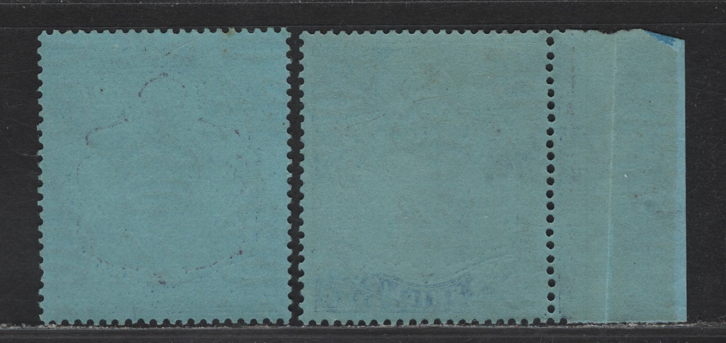 Lot 103 Bermuda SG#116c 2/- Purple & Blue on Deep Blue - Reddish Purple & Deep Blue on Deep Blue King George VI, 1938-1953 KGVI Pictorial Issue, 2 VFNH Singles, Perf 14, Ordinary Paper