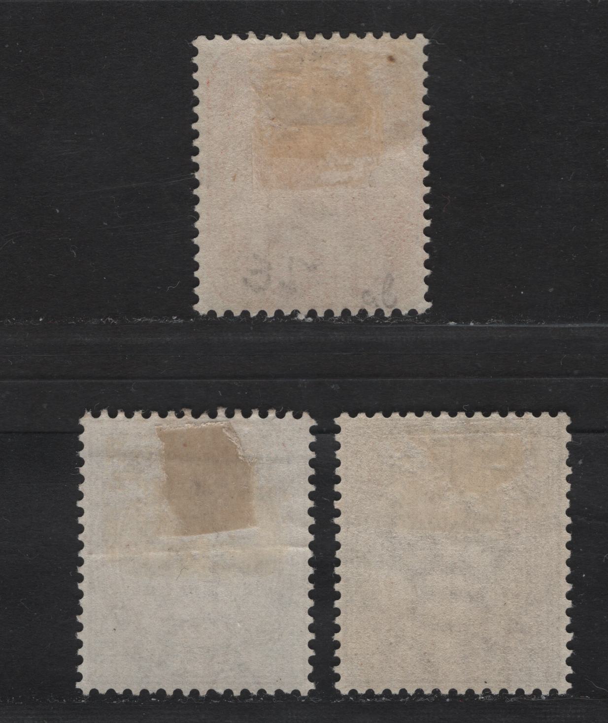 Lot 13 Bermuda SG#19-20 1/2d Stone (2 Shades) & 4d Orange Red, 1880-1904 Queen Victoria Keyplates Issue, Wmk Crown CC, 3 F&VF OG Singles Perf 14