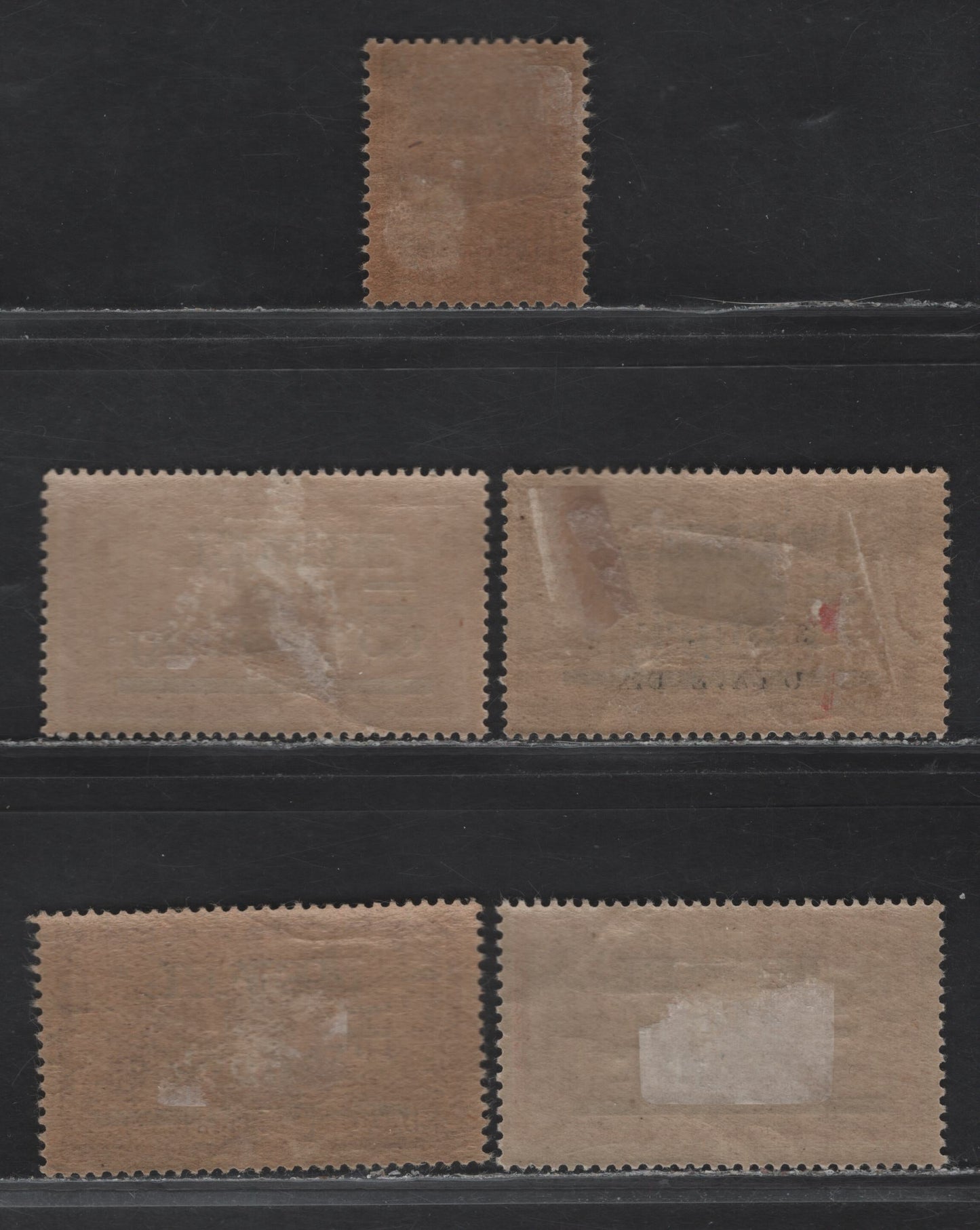 Lot 221 Memel Michel#22b, 24x, 26xa, 28x, 31IIx (SC# 22, 24, 26, 28, 31) 40pf on 20c - 4m on 2fr Lilac Brown - Orange & Pale Blue , 1920 Overprinted Merson Issue, 5 F/VFOG Singles, Grayish Paper