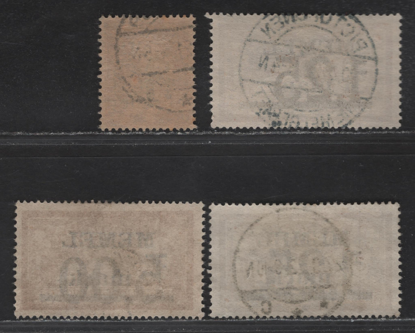 Lot 225 Memel SC#46, 48-49 60pf on 40pf on 20c - 500m on 2m on 1f Lilac Brown - Claret & Olive Green , 1921-1922 Large Surcharged French Sower Issue, 3 Very Fine Used Singles, Some SON Cancels
