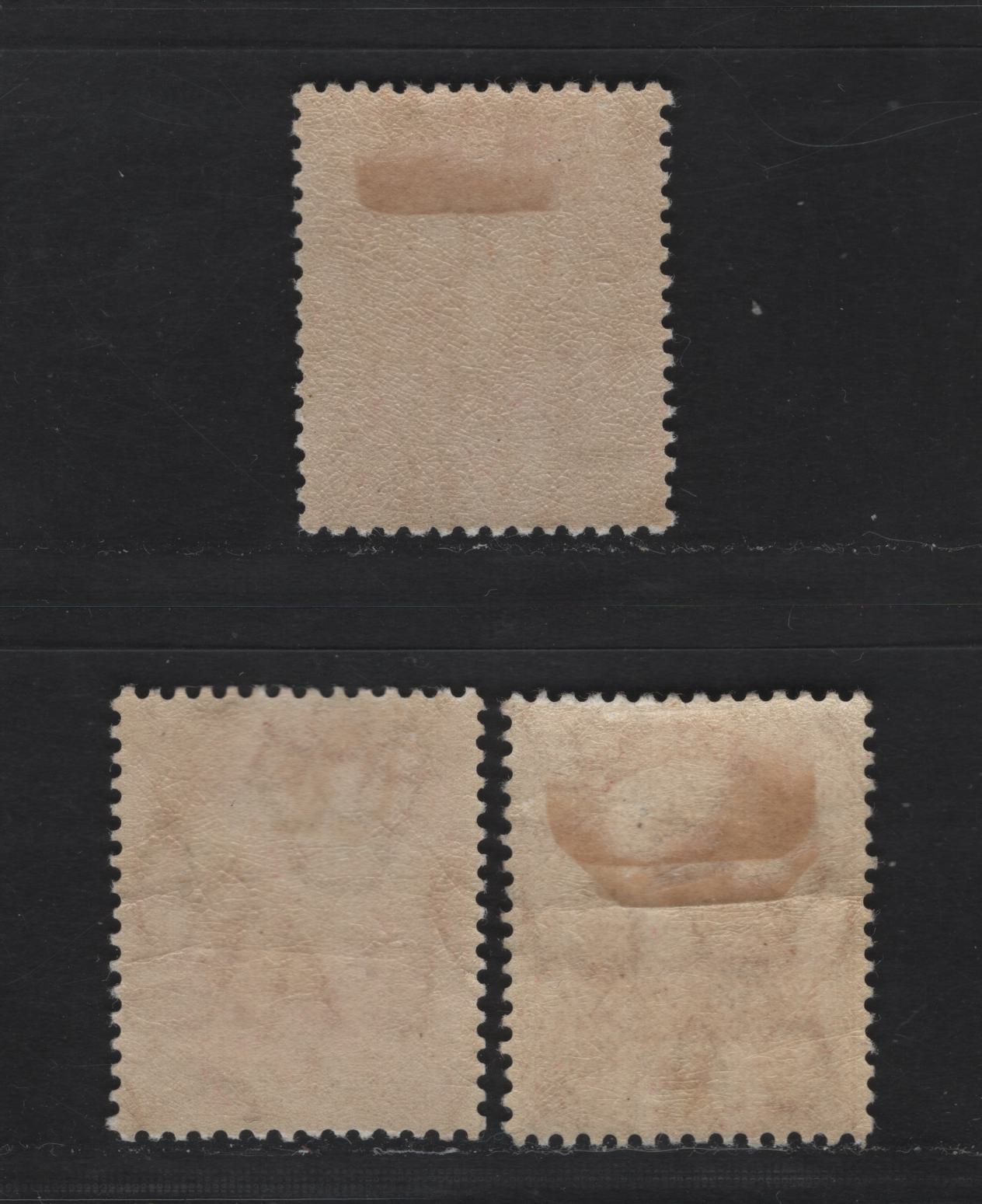 Lot 41 Bermuda SG#46-b 1d Red - Carmine Caravel, 1910-1925 Caravel Definitive Issue, 3 F/VFOG Singles, Carmine Shade Has A Small Internal Horizontal Crease